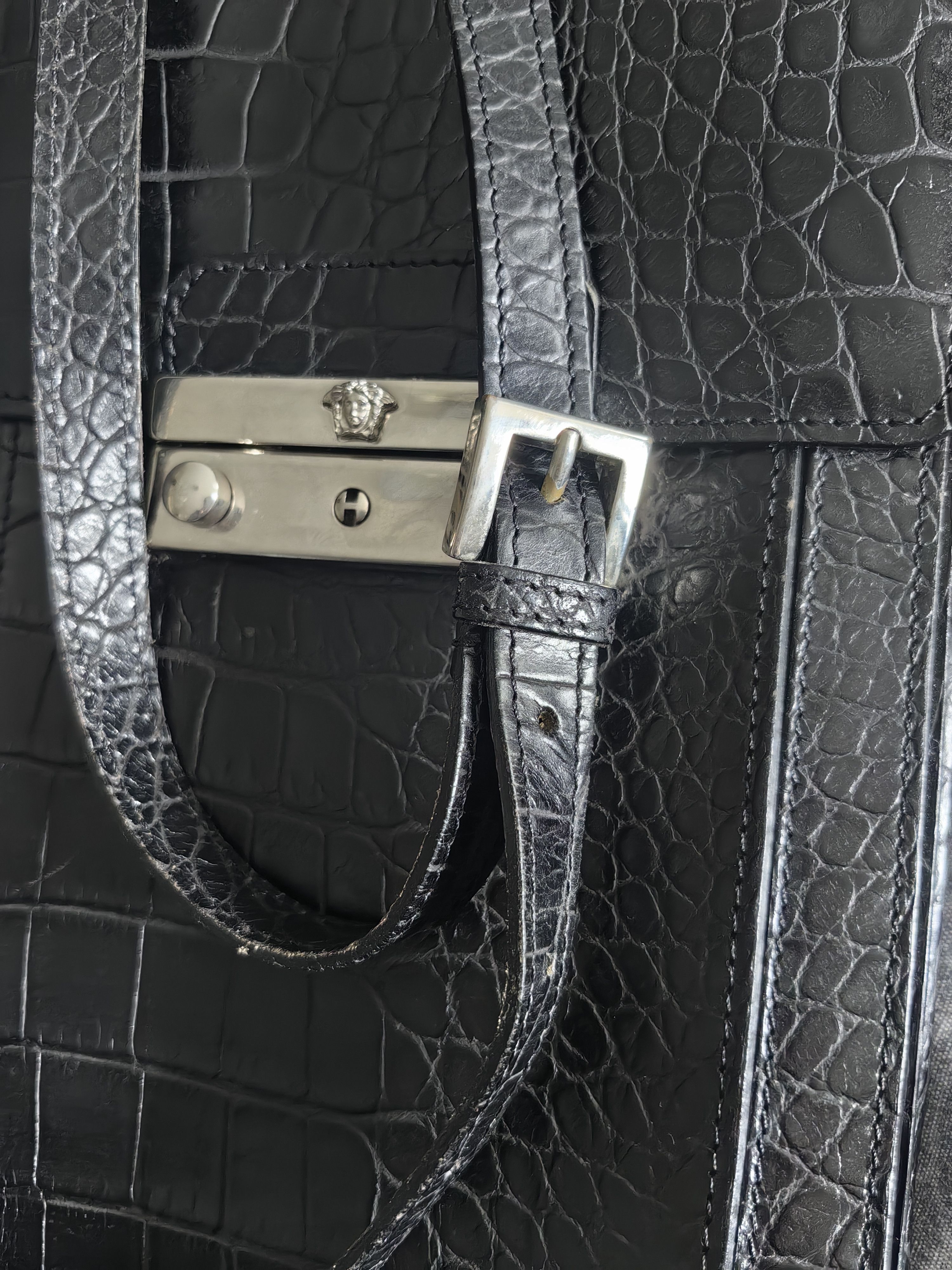 Versace Versace Croco Y2K Cross Body Bag Size ONE SIZE - 9 Thumbnail