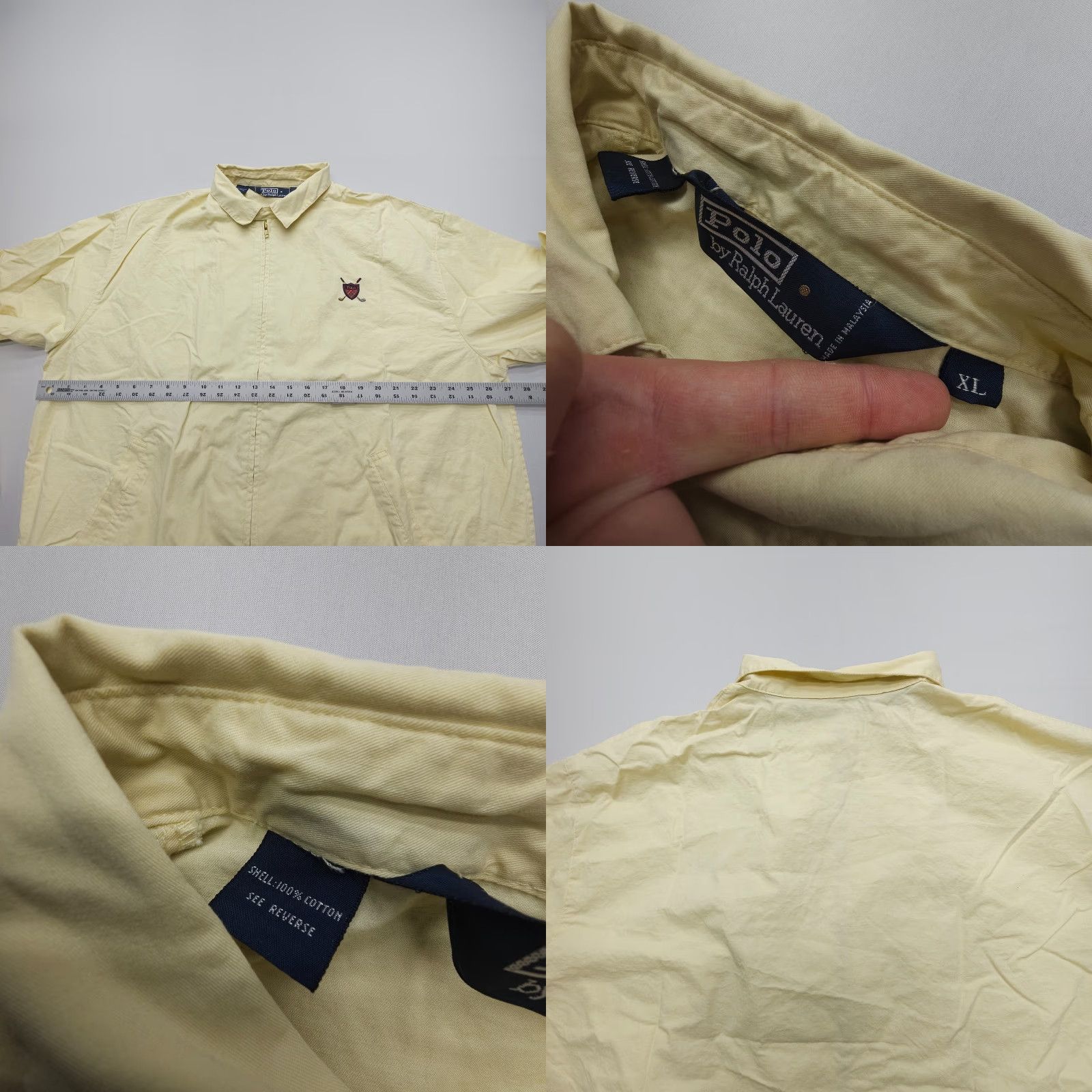Polo Ralph Lauren Vtg Polo Ralph Lauren Lightweight Golf Jacket Mens XL Yellow Crest Chin Strap Jacket Size US XL / EU 56 / 4 - 8 Thumbnail