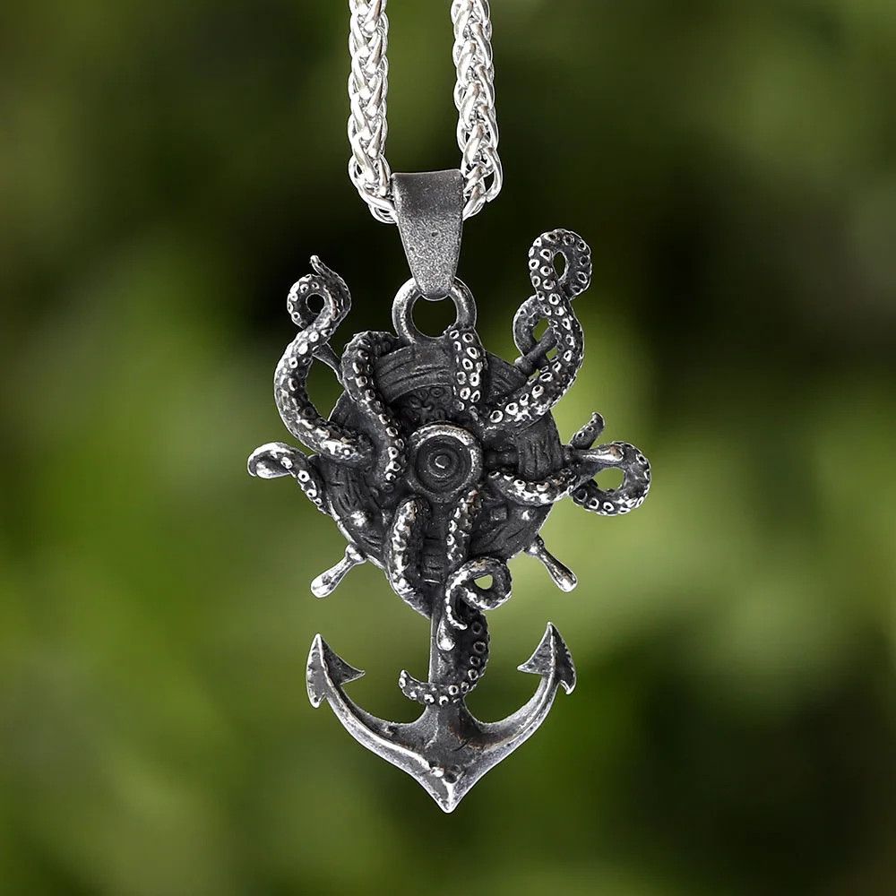 Jewelry Anchor and Squid Pendant Necklace Size ONE SIZE - 5 Thumbnail