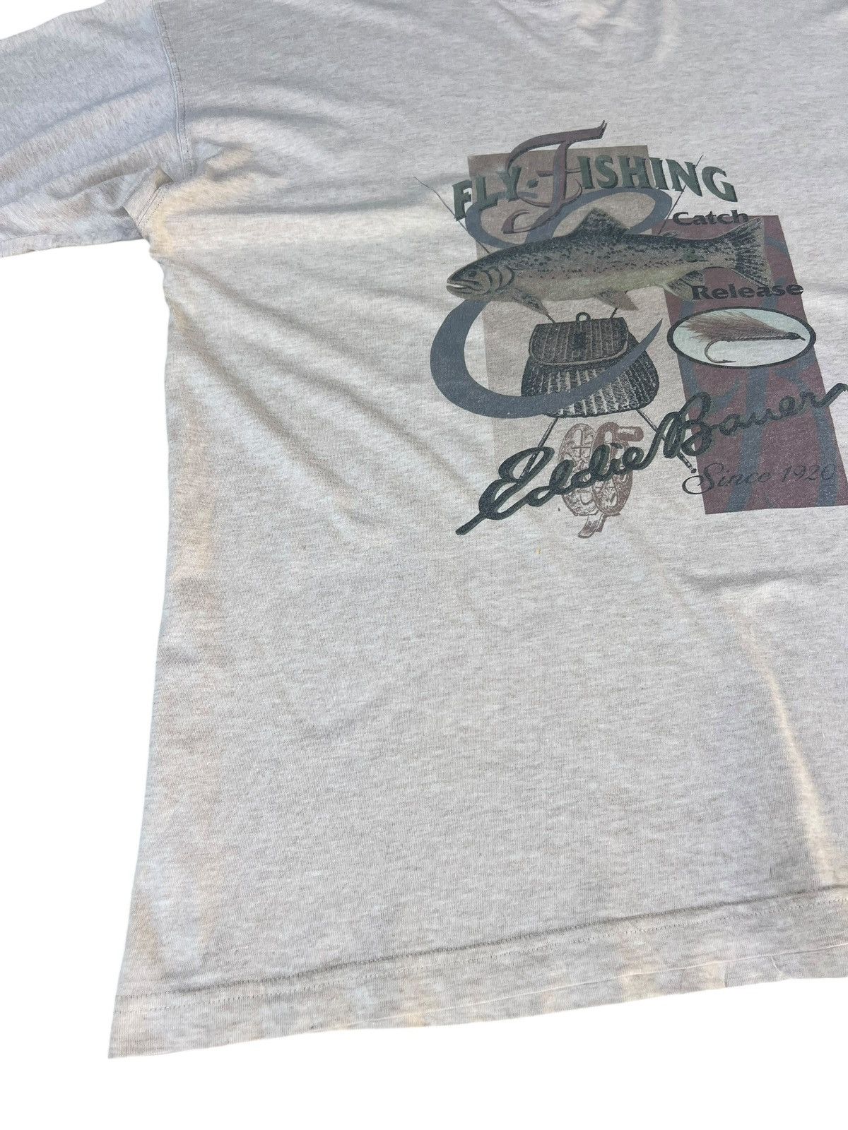 Eddie Bauer × Vintage Vintage 90s Eddie Bauer Fly Fishing t shirt Size US XL / EU 56 / 4 - 8 Thumbnail