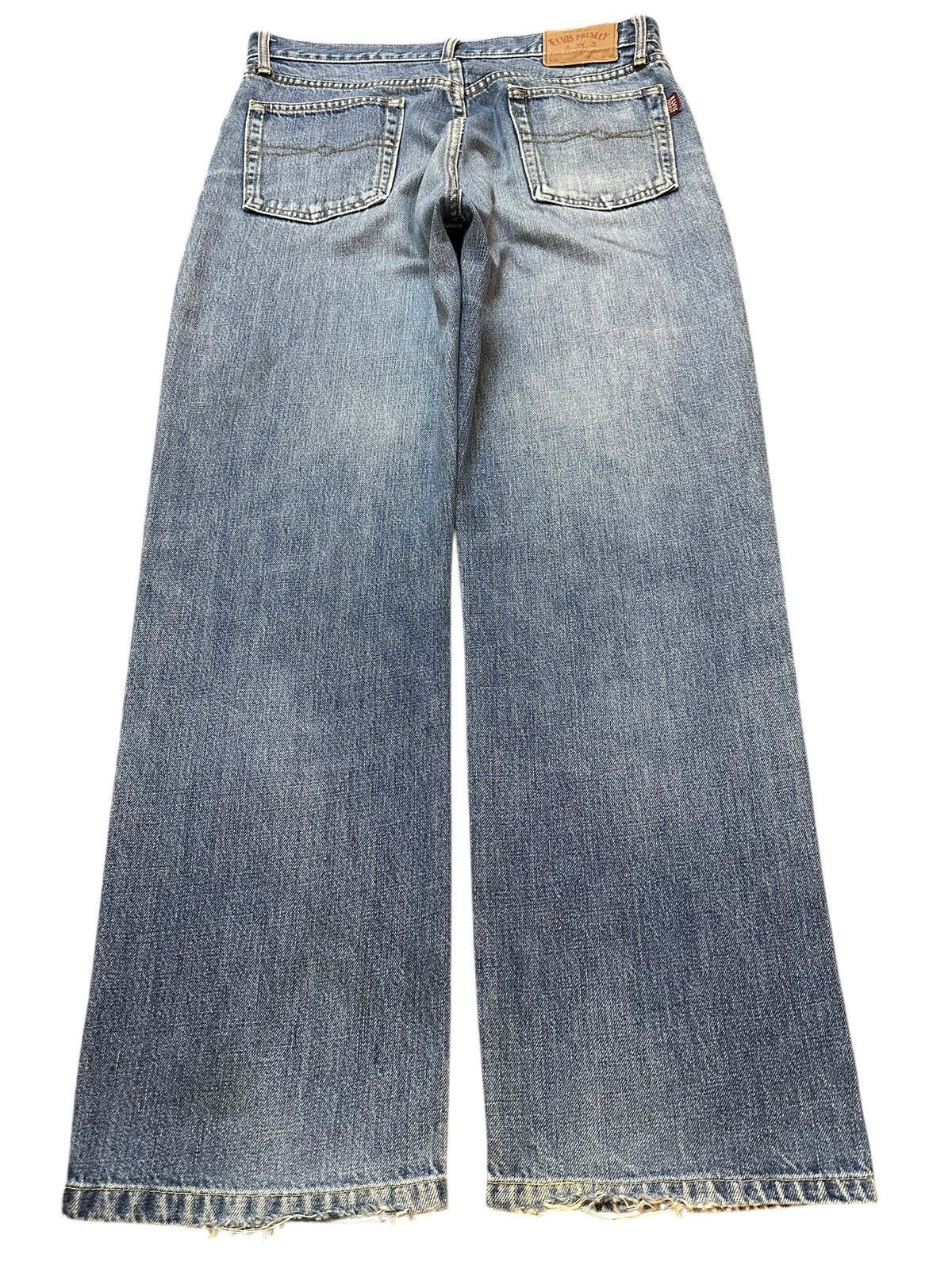 Evisu Vintage Elvis Presley Blue Faded Wash Distress Loose Jeans Size US 32 / EU 48 - 2 Thumbnail