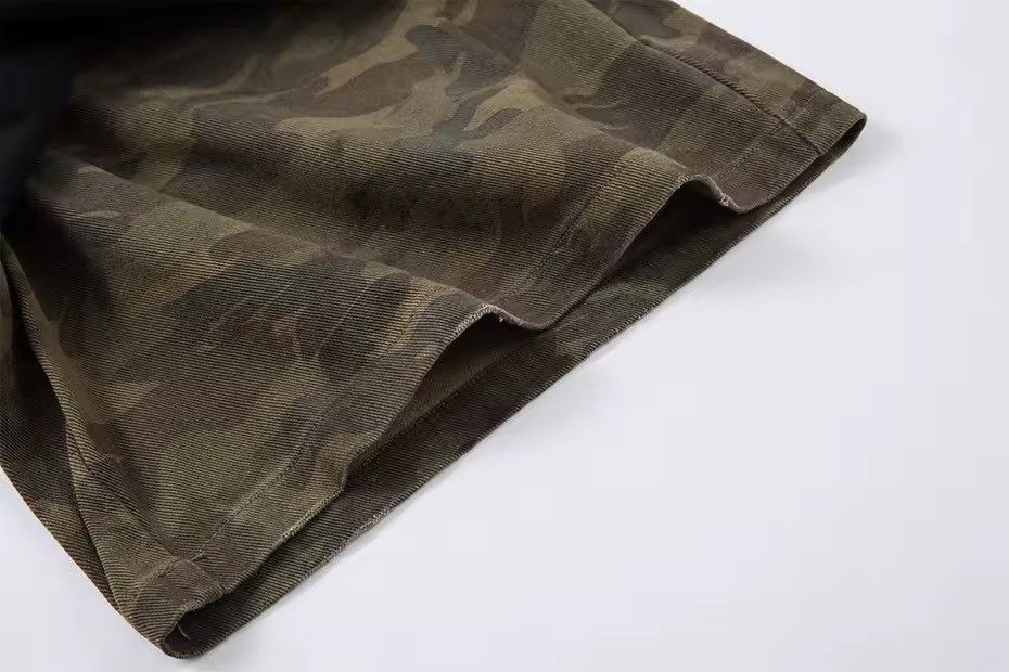 Jean Camouflage Patchwork Hole Vintage Black Shorts Jorts Size US 30 / EU 46 - 10 Thumbnail