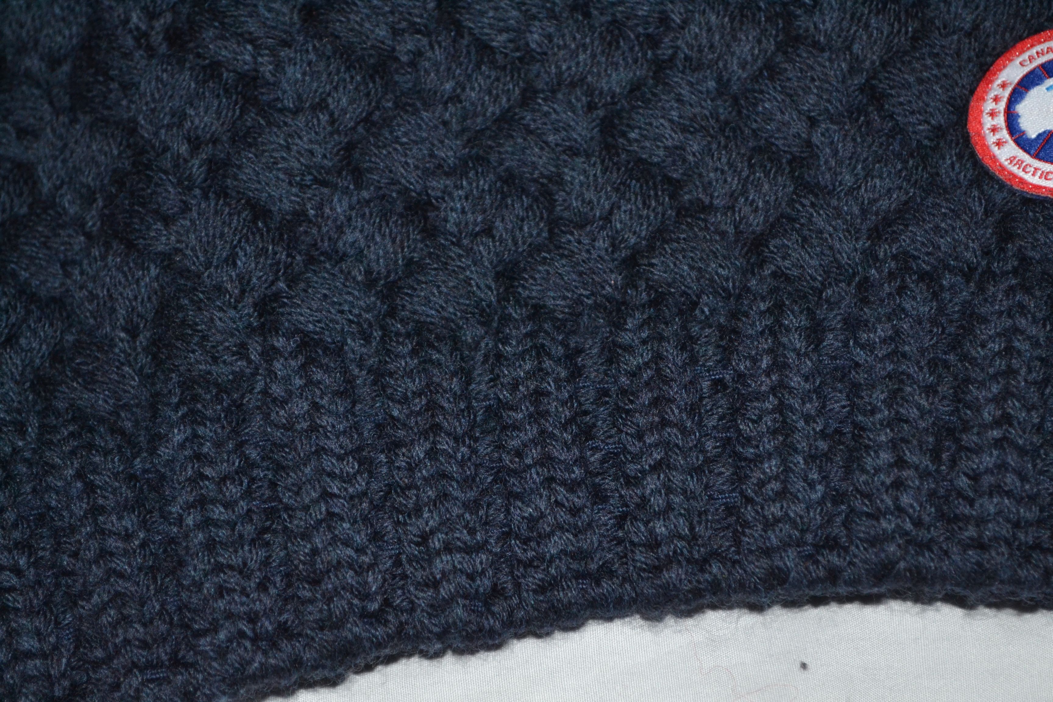 Canada Goose Canada Goose Navy Merino Wool Knitted Hat 8127-1 Size ONE SIZE - 4 Thumbnail