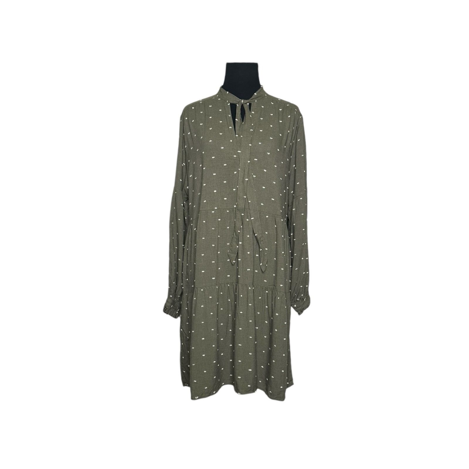 Zara Zara green white polka dots tiered dress size Large Size L / US 10 / IT 46 - 1 Thumbnail