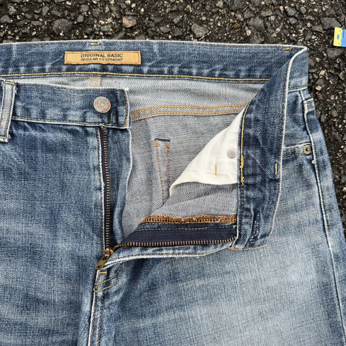 Japanese Brand Vintage Japanese straight faded jean denim pants Size US 35 - 7 Thumbnail