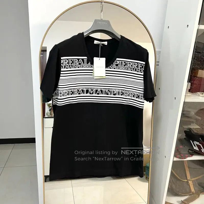 Balmain Balmain Black Cotton Short Sleeve T-Shirt . Size US S / EU 44-46 / 1 - 1 Thumbnail