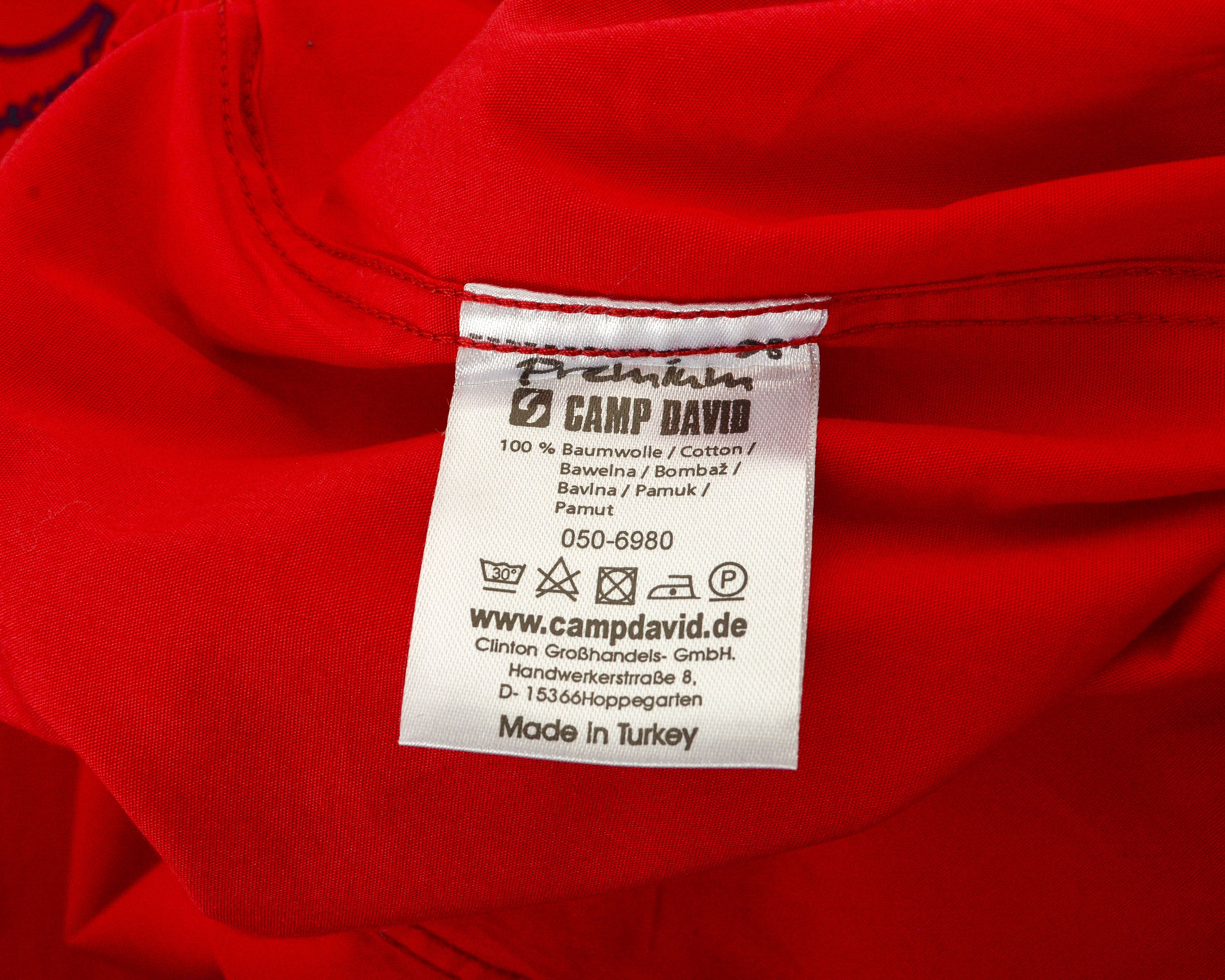 Camp David Casual Shirt Muscle Fit Men M Red Button Up Dress Formal Size US M / EU 48-50 / 2 - 8 Thumbnail