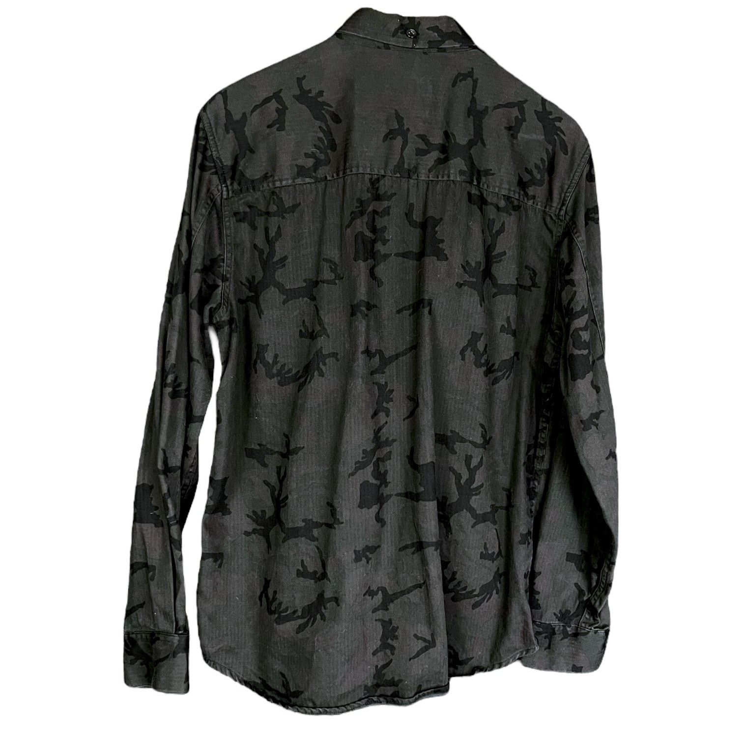 Our Legacy Men's Ourcaste Black Camo L/S Button-Down Shirt Jacket - L Size US L / EU 52-54 / 3 - 8 Thumbnail