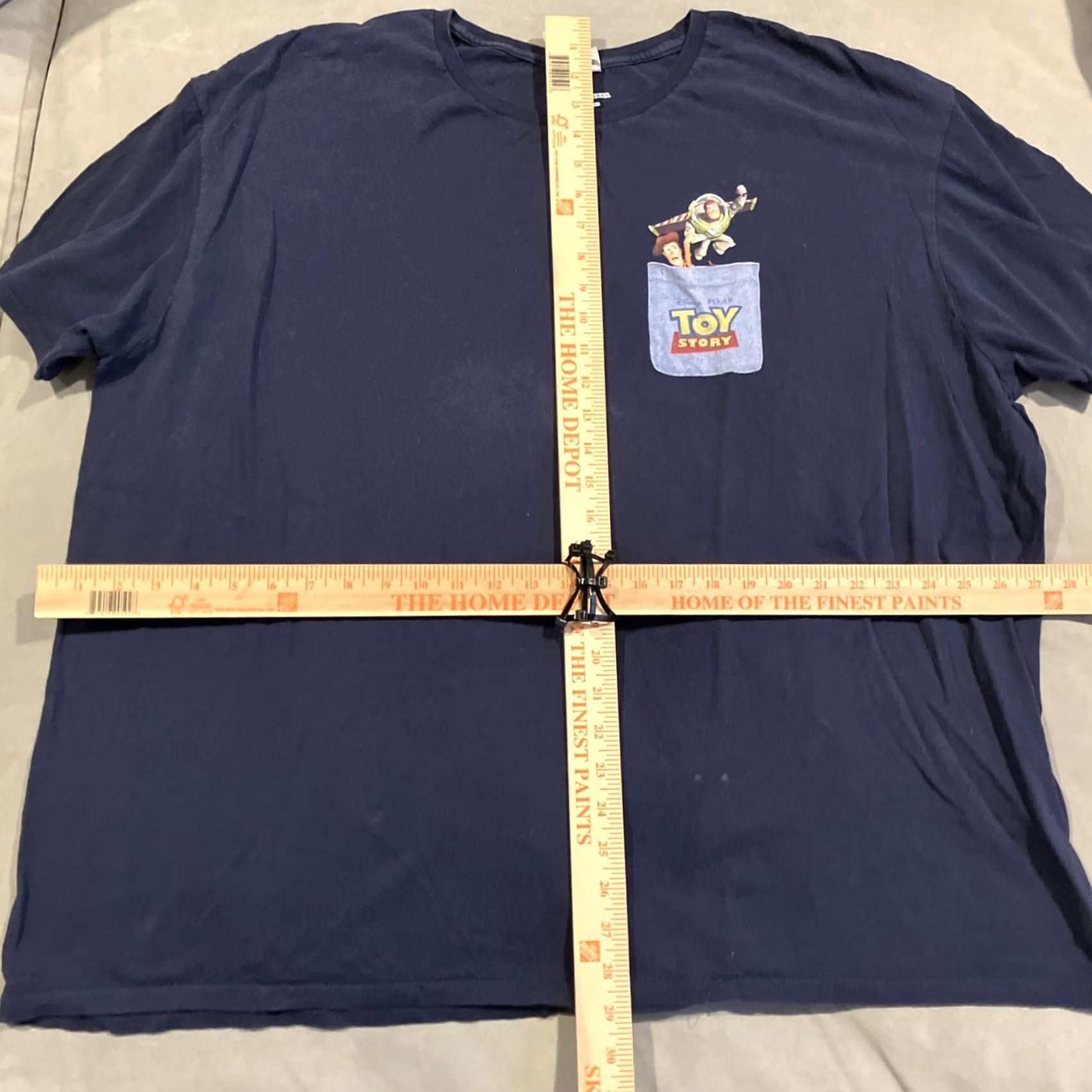 Delta VINTAGE Disney Pixar Toy Story Pocket Design T Shirt 3XL Mens Blue Cotton Crew Neck Buzz Lightyear Woody Jesse Bo Peep Alien 90s Cartoon Movie Delta Size US XXL / EU 58 / 5 - 5 Thumbnail