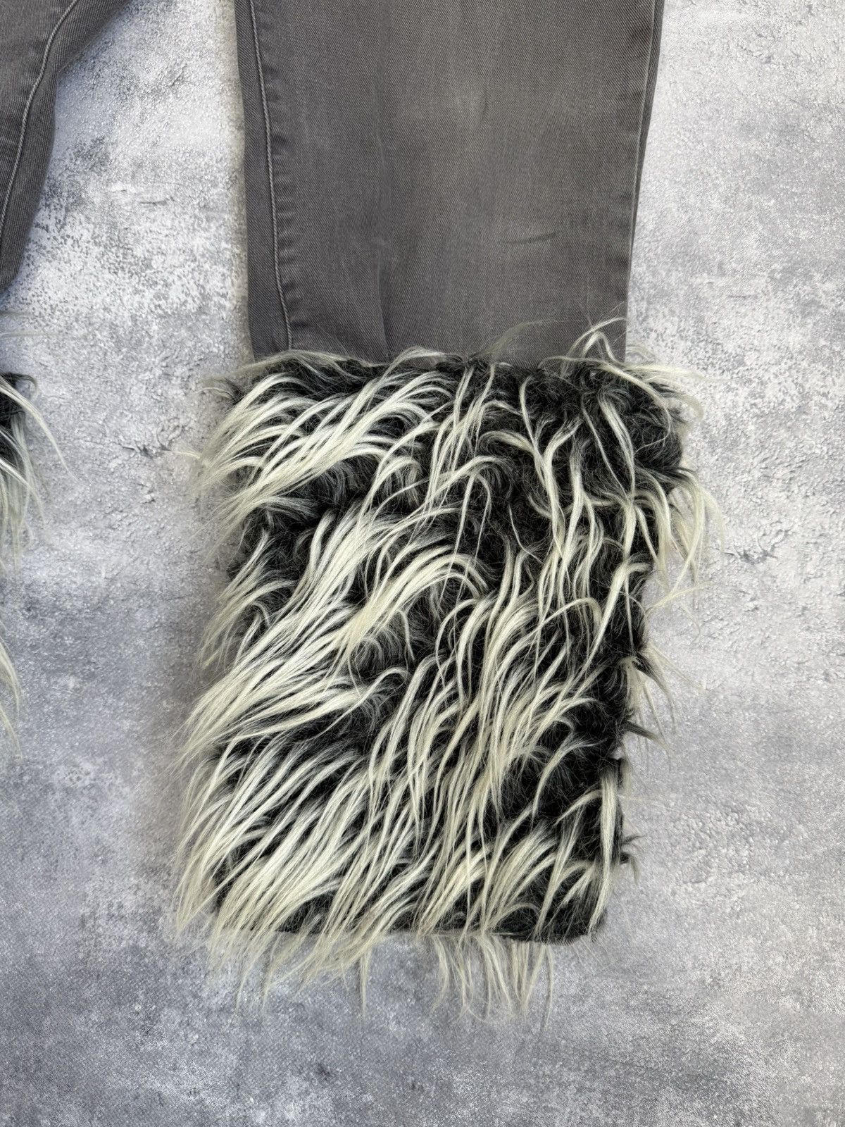 Hysteric Glamour VTG BALENCI X RICK OWENS STYLE MOHAUR FUR JEANS 90S Y2K Size US 32 / EU 48 - 8 Thumbnail