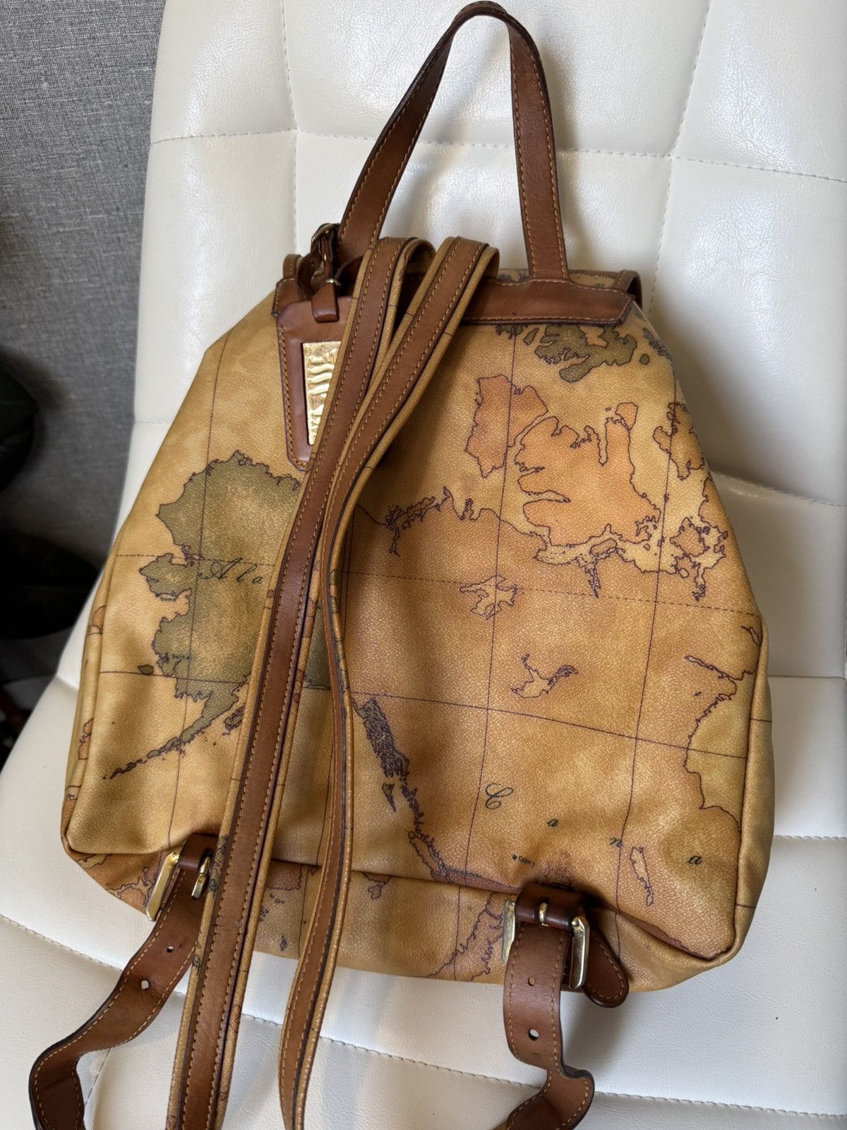 Alviero Martini ALVIERO MARTINI 1A CLASSE Geo Map Leather Backpack Size ONE SIZE - 8 Thumbnail