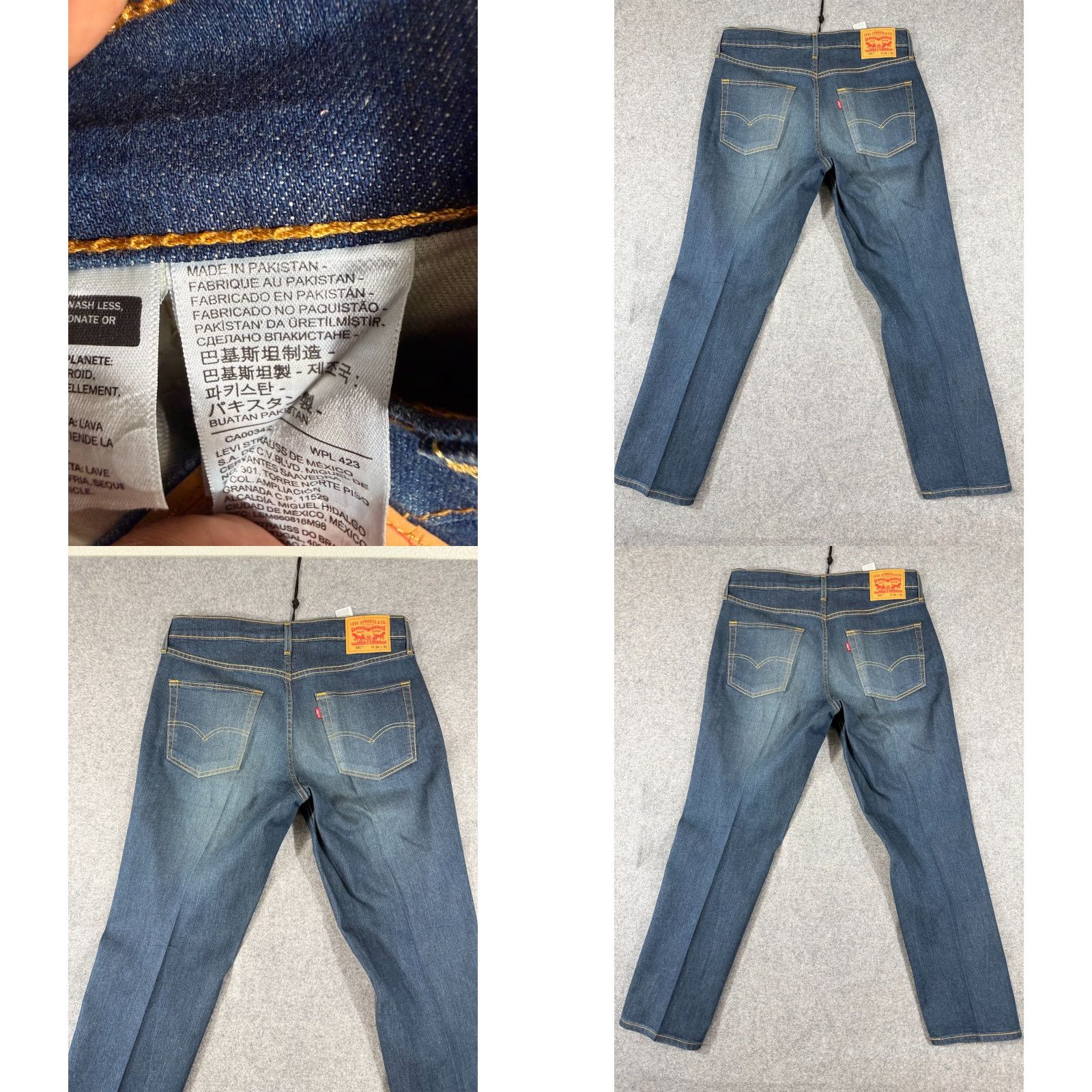 Levi's Levi's 541 Jeans Mens 34x30 Athletic Stretch Denim Blue Straight Whisker | 5-Pocket | Regular Fit | Cotton Elastane | Blue Denim | Jeans Size US 34 / EU 50 - 8 Thumbnail