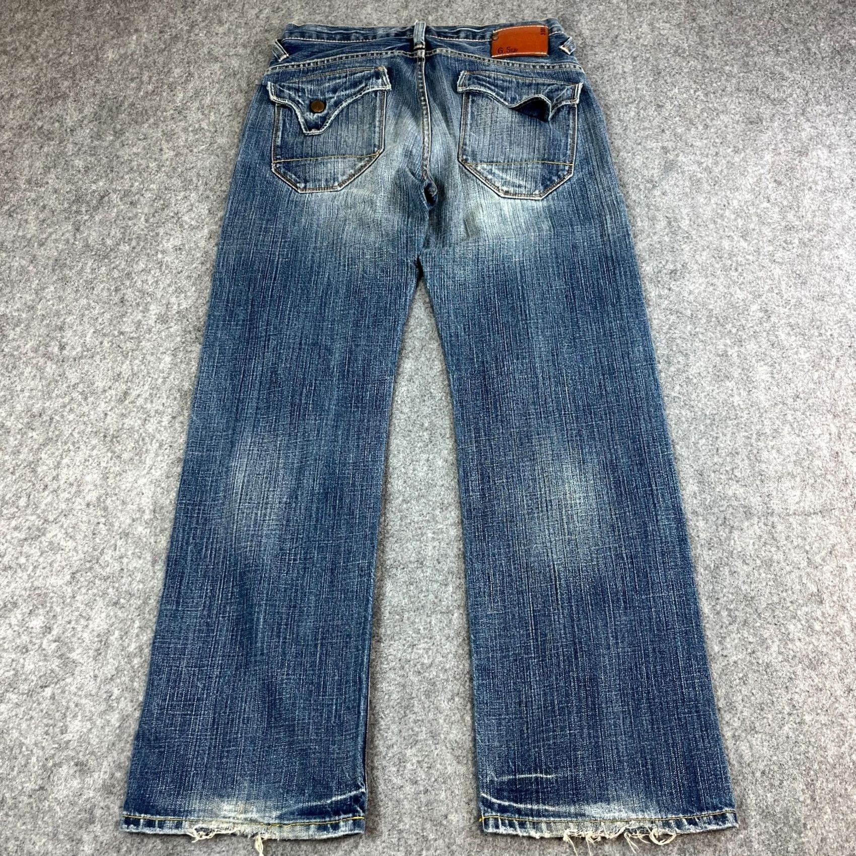 G-Star VINTAGE G-Star Jeans Relaxed Straight 32 30 Mid Wash Blue Y2K Flap Pockets Men Regular 5-Pocket Denim Cotton Jeans Mens Blue Stars 90s Size US 32 / EU 48 - 2 Thumbnail