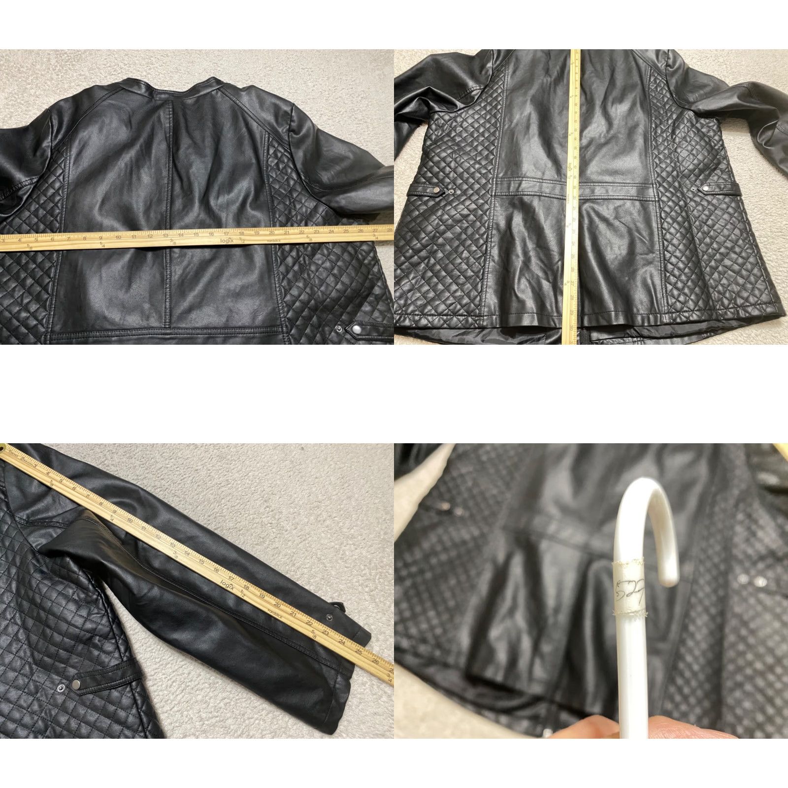 Vintage Woman Within Jacket Black Faux Leather Full Zip Long Sleeve 32W Plus Womens Jacket Women's Plus Size Black Faux Leather Full Zip Long Sleeve Size XXS / US 00 / IT 34 - 8 Thumbnail