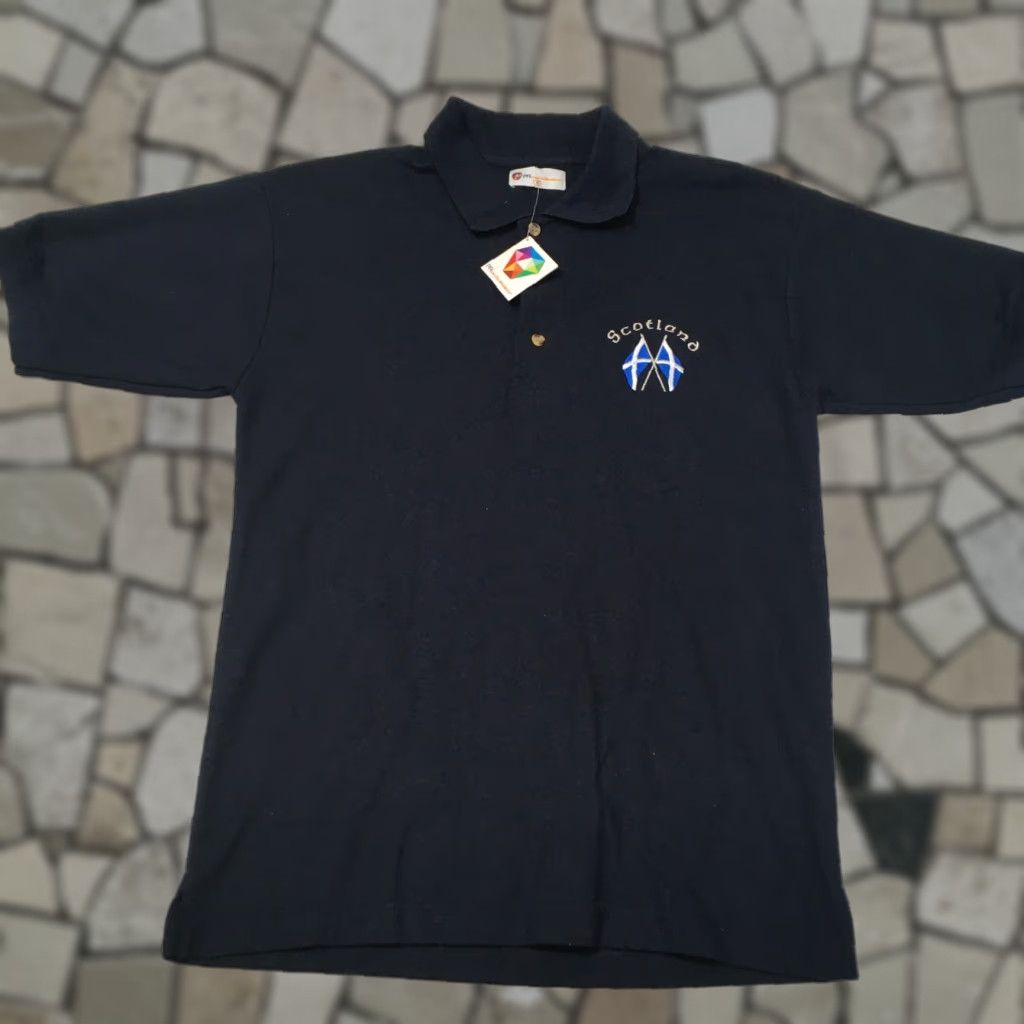 Vintage pr active Polo Mens Embroidered Proud To Be Scottish Polo Shirt Scotland Flag navy Blue S Size US S / EU 44-46 / 1 - 1 Thumbnail