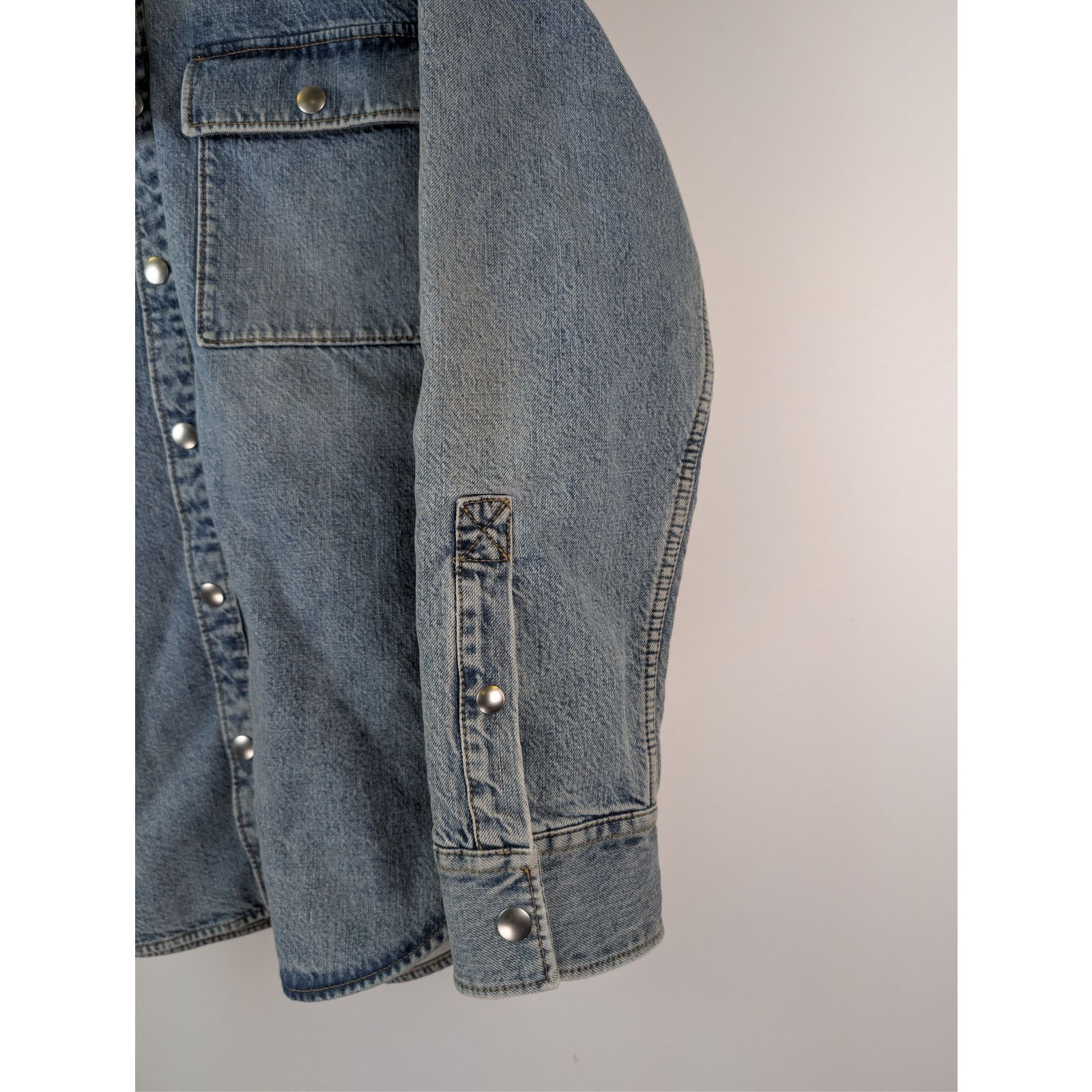 Bottega Veneta o1rshd1 Vintage Ind Denim Lined Shirt Button up Shirt Blue Size US S / EU 44-46 / 1 - 5 Thumbnail