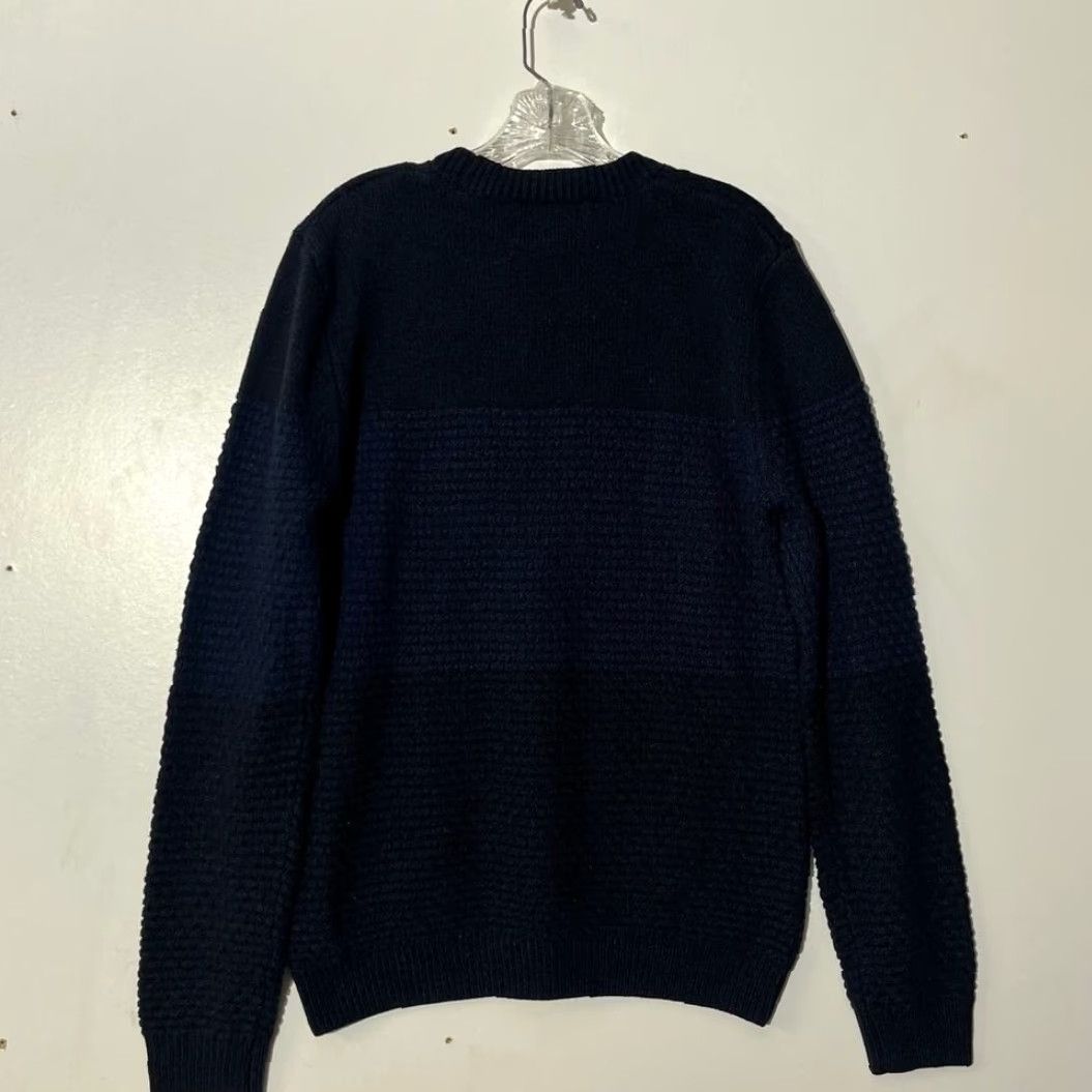 Topman Topman Mens Navy Blue Textured Knit Crewneck Sweater Size M RN 125149 Size US M / EU 48-50 / 2 - 4 Thumbnail