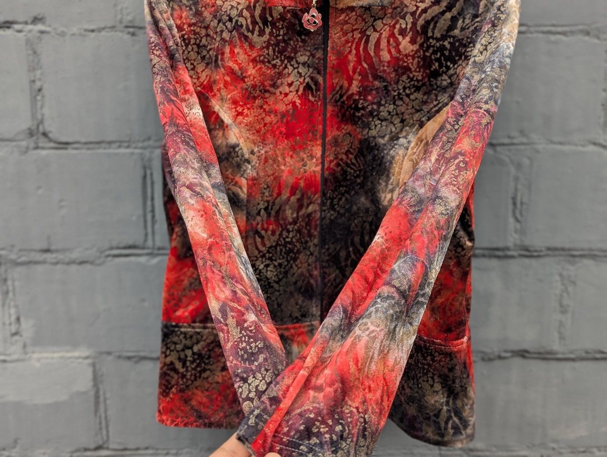 Joseph Ribkoff Joseph Ribkoff Zip-Up Jacket Abstract Print Velour Style Size XL / US 12-14 / IT 48-50 - 4 Thumbnail