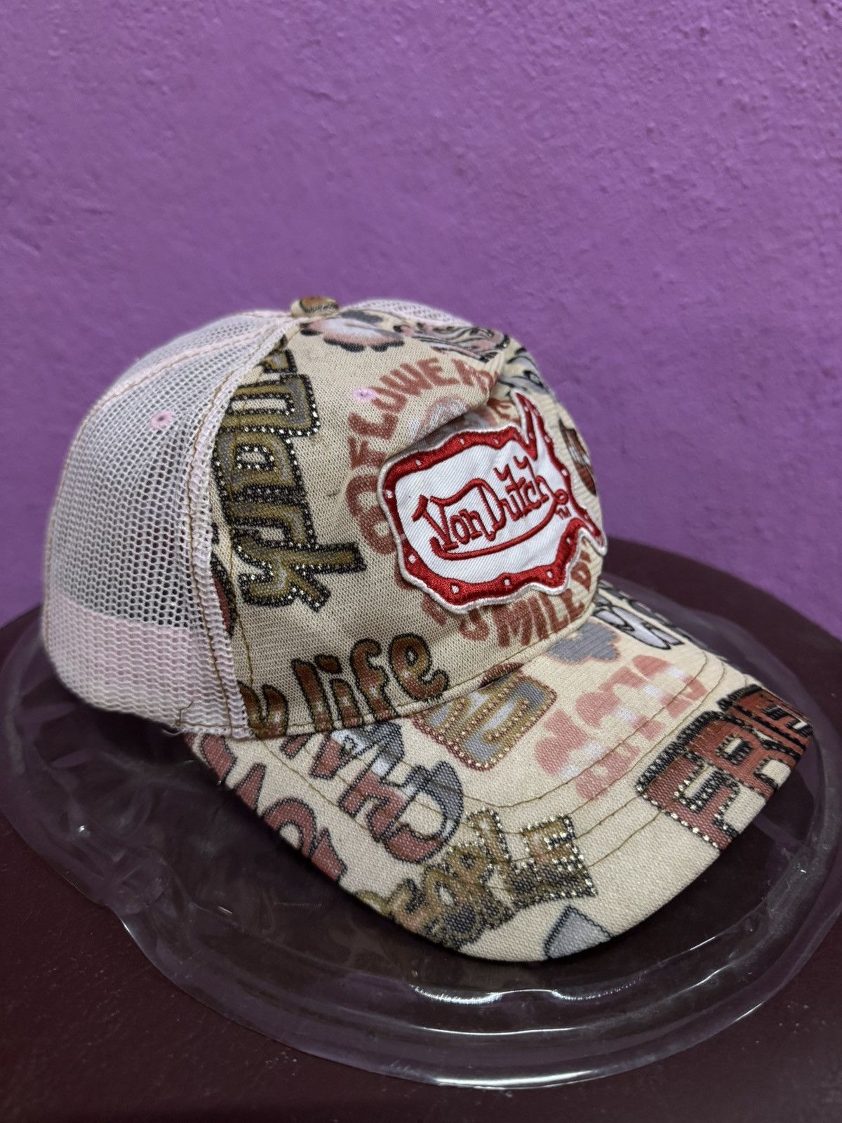 Von Dutch Von Dutch Pink Trucker Snapback Cap One Size Size ONE SIZE - 3 Thumbnail