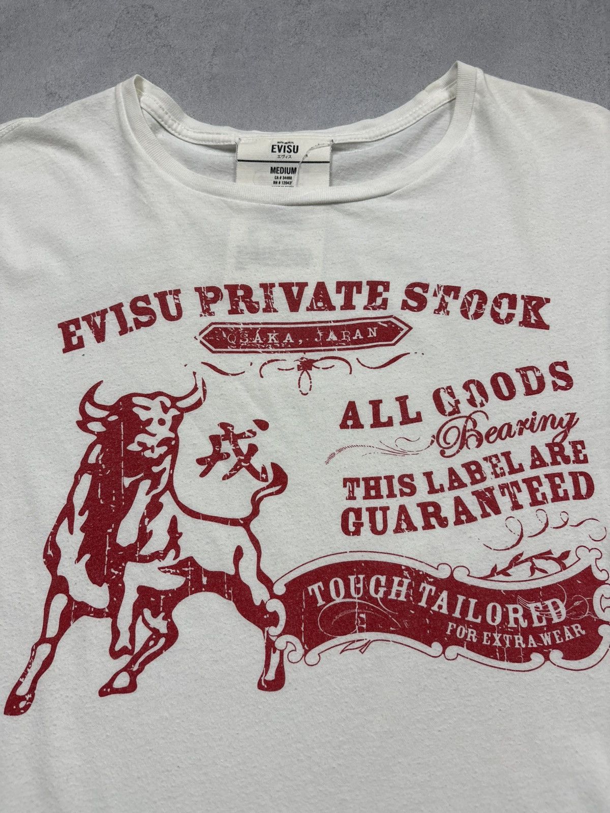Evisu Evisu Private Stock Graphic T Shirt White Red Logo Bull M Size US M / EU 48-50 / 2 - 4 Thumbnail