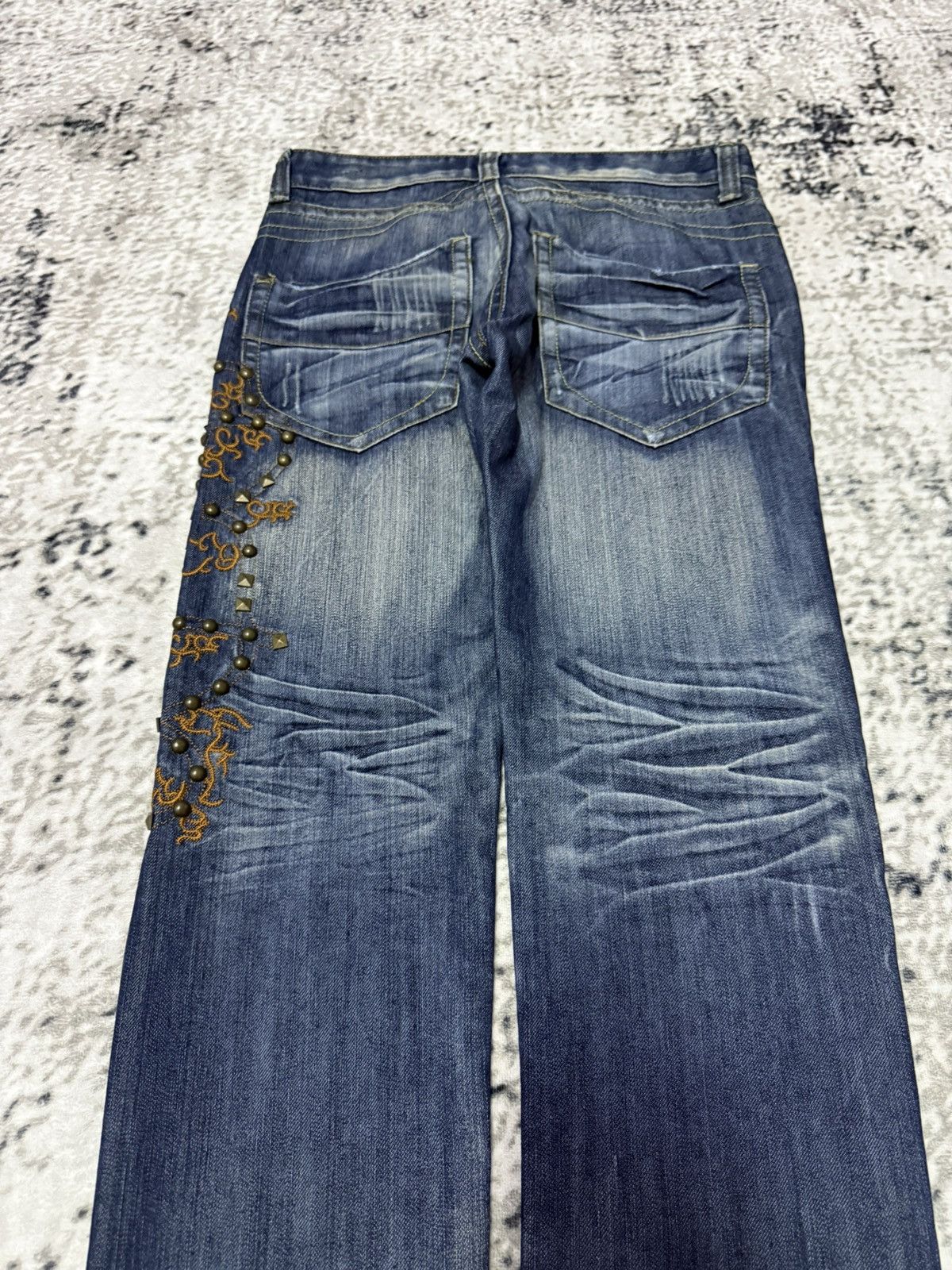 Japanese Brand Tornado Mart Style Studded Tribal Denim Japanese Brand Size US 30 / EU 46 - 8 Thumbnail
