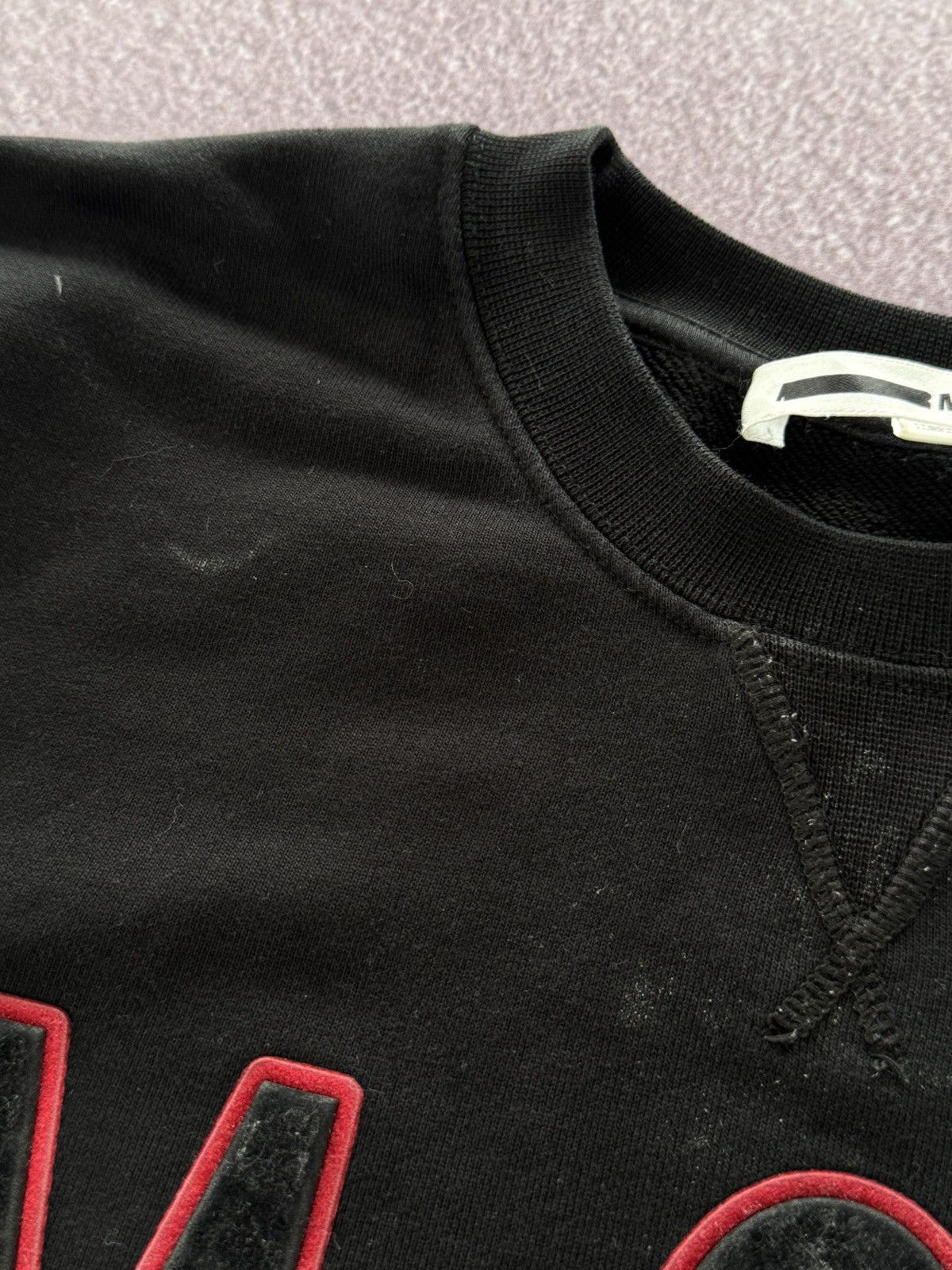 Alexander McQueen Alexander McQueen MCQ Men's Velvet Logo Sweatshirt Size US M / EU 48-50 / 2 - 8 Thumbnail