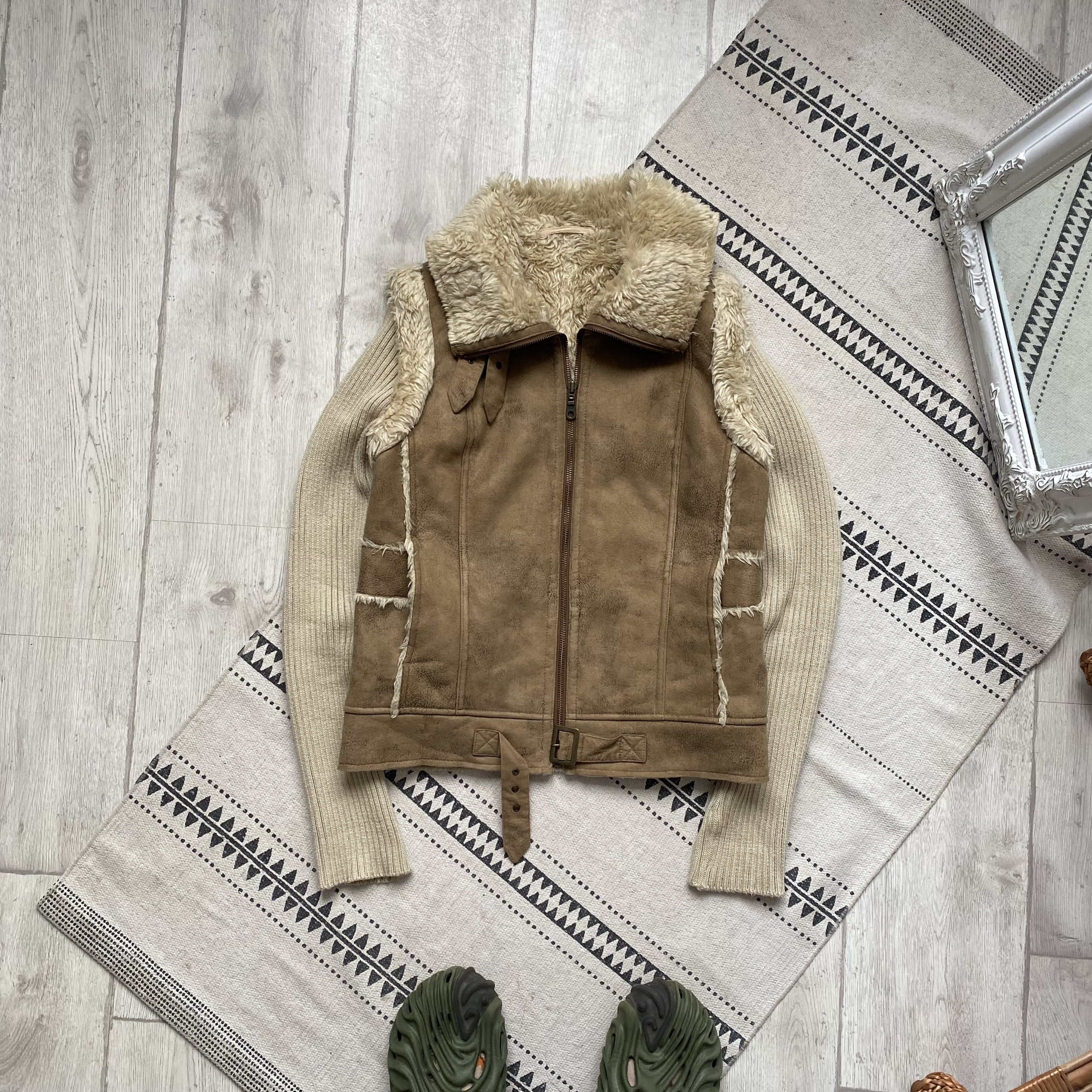 Vintage 00s Avant-garde Faux Fur Jacket Knit Lgb Style Y2K