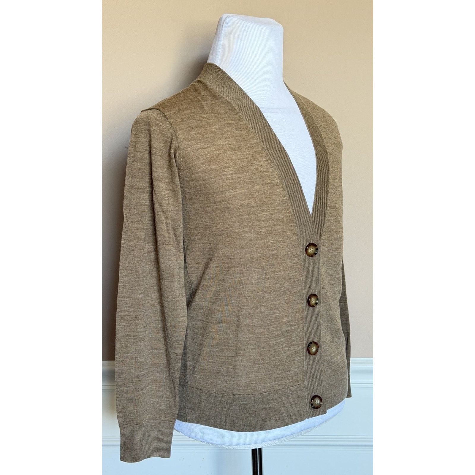 Burberry Burberry Tulip Wool Camel Melange Cardigan Sweater S 8112078 Size S / US 4 / IT 40 - 3 Thumbnail