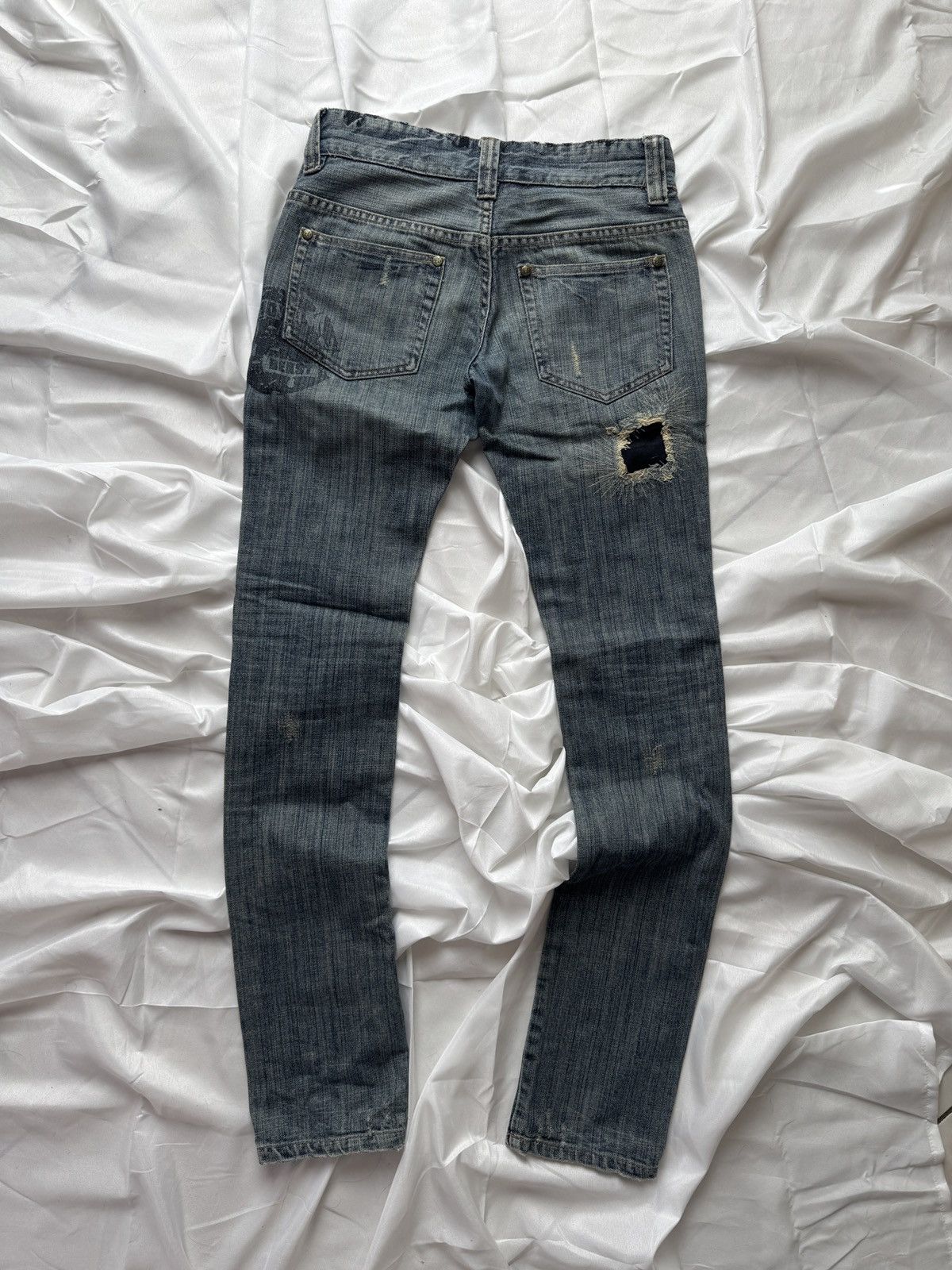 Hysteric Glamour Royal Beast Low Rise Y2K Washed Bootcut Jeans Size 27" / US 4 / IT 40 - 8 Thumbnail