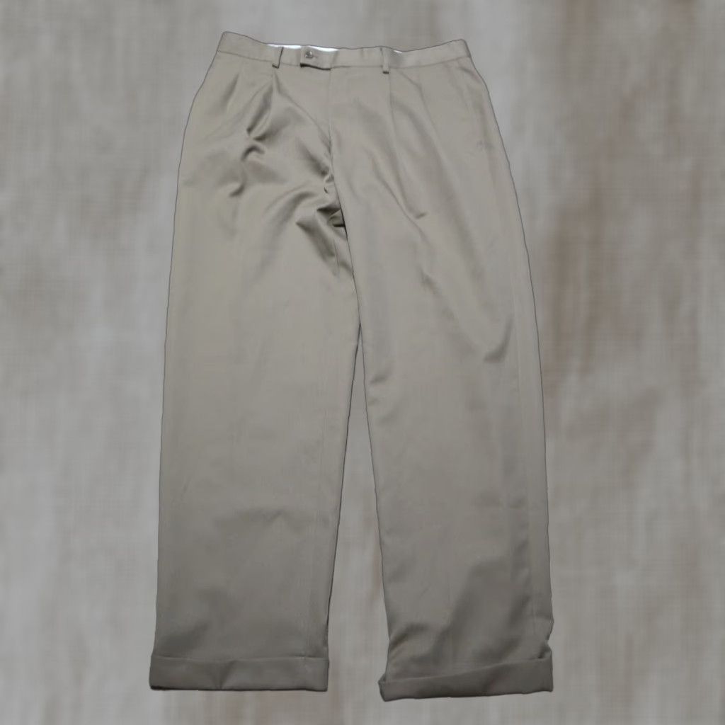 Vintage Braggi Pants Mens Martin 150s P/V Twill Khaki 34x29 Regular Slim Straight Button Zip Belt Loops Casul Dress N/A Size US 34 / EU 50 - 1 Thumbnail