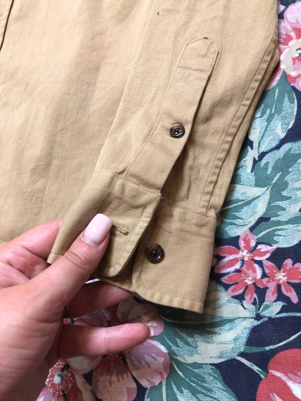 Polo Ralph Lauren Ralph Lauren Leather-Trim Twill Shirt Tan Brown Safari Size M / US 6-8 / IT 42-44 - 14 Thumbnail
