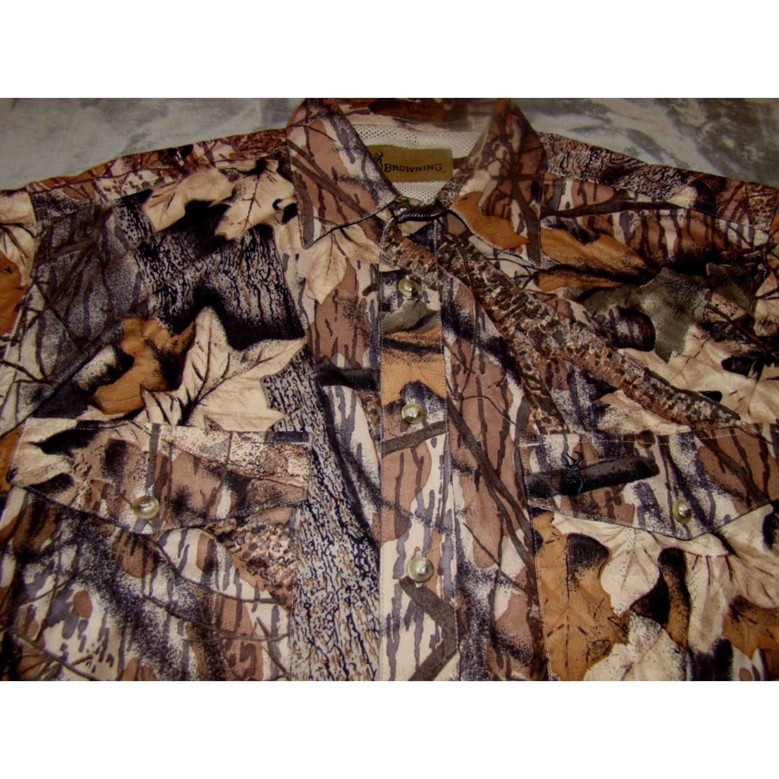 Vintage VTG Browning Super Naturals Mens L Camo Button Vented Fishing Hunting Shirt Size US L / EU 52-54 / 3 - 2 Thumbnail