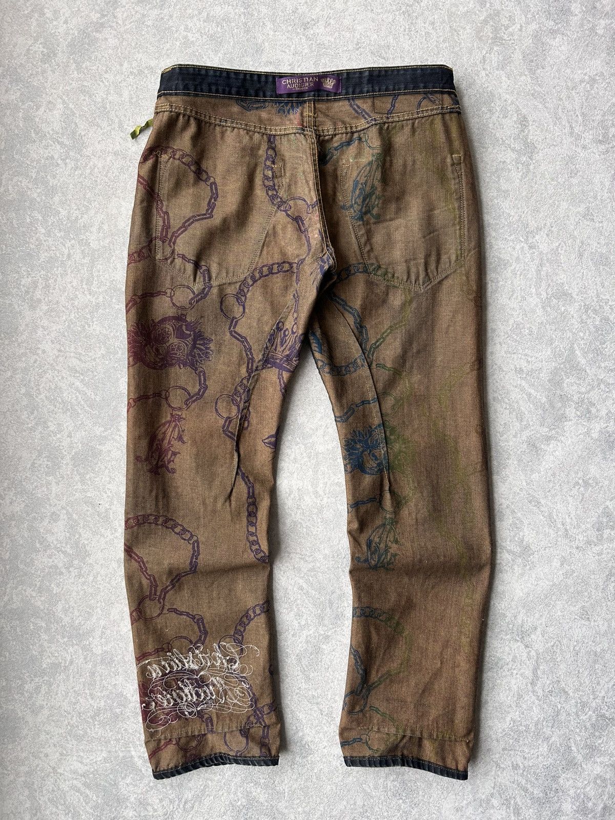 Christian Audigier RARE Y2K Christian Audigier Big Logo Denim Jeans Size US 36 / EU 52 - 12 Thumbnail