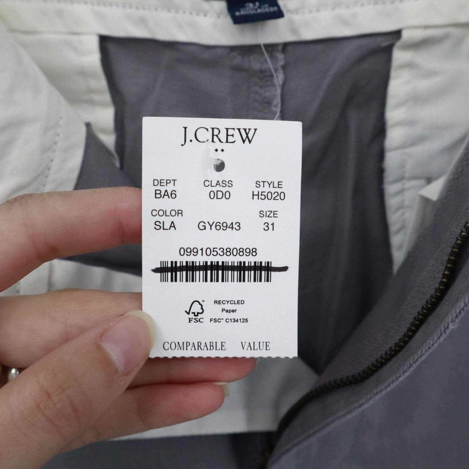 J.Crew J. Crew 9" Flex Chino Shorts Mens 31 Gray Preppy Academia Size US 31 - 9 Thumbnail
