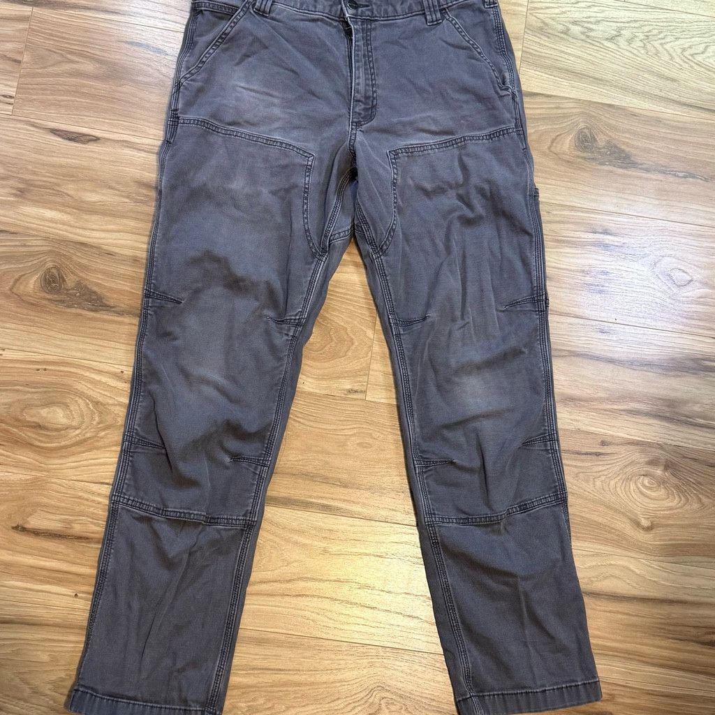 Carhartt Carhartt Men’s 33x32 Gray Double Knee Work Pants Size US 33 - 1 Thumbnail
