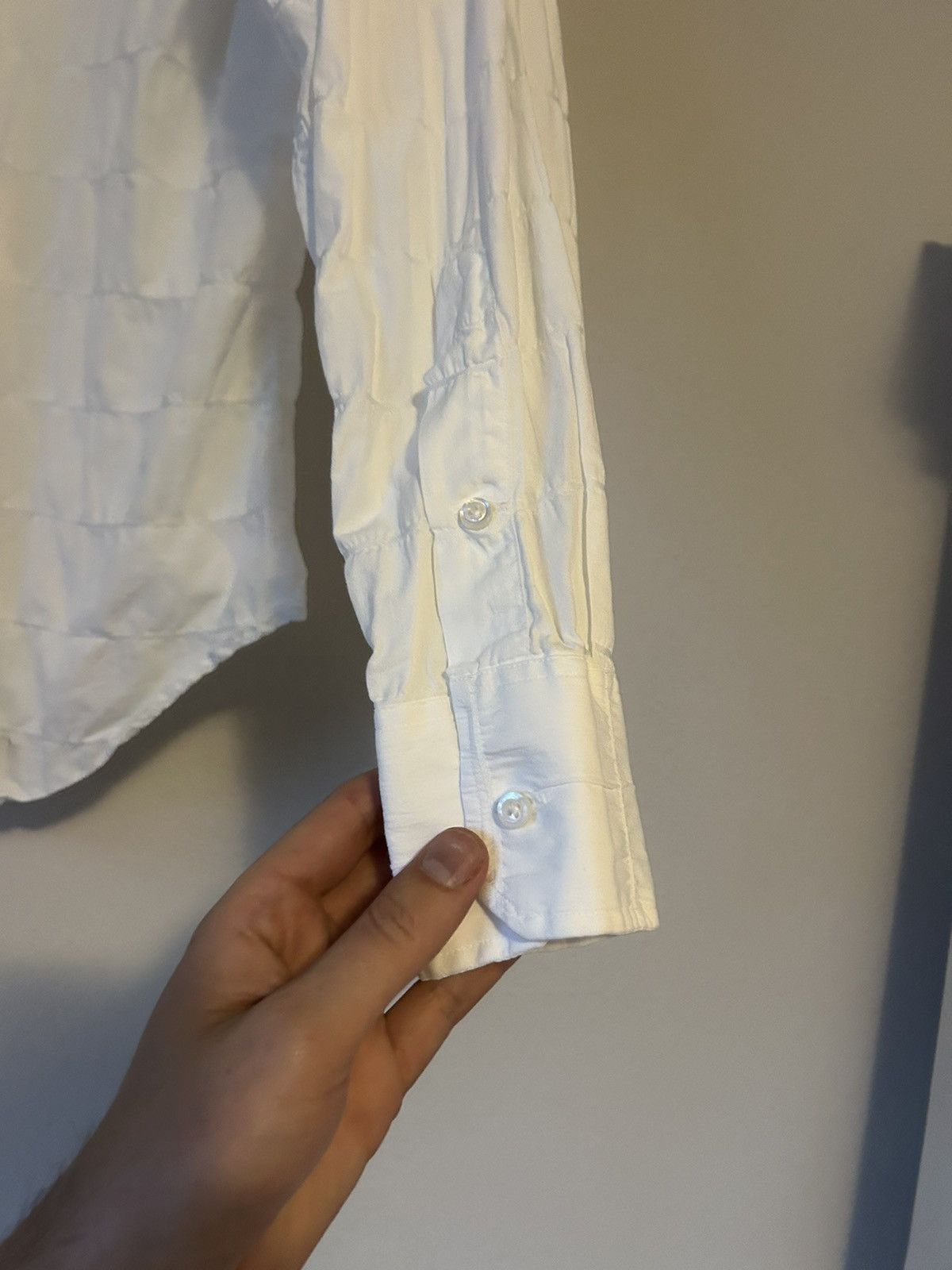 Thom Browne Thom Browne White Quilted Cotton Shirt Size US M / EU 48-50 / 2 - 10 Thumbnail