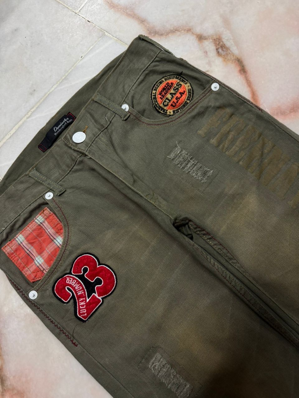 Tornado Mart 💥Sick💥Vintage Dominate Rusty Mudwash Distressed Patcher Jean Size US 31 - 6 Thumbnail