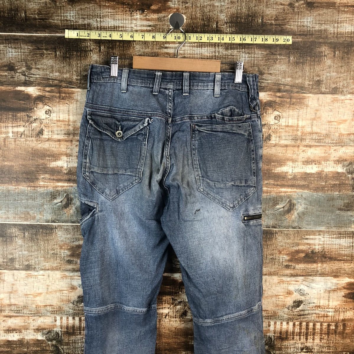 Japanese Brand Aero Light Bleu Distressed Denim Pants #A2108 Size US 32 / EU 48 - 20 Thumbnail