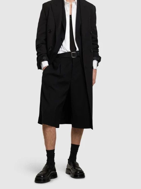 AMI AMI Paris long black wool blend twill Bermuda shorts S 46 Size US 30 / EU 46 - 2 Thumbnail