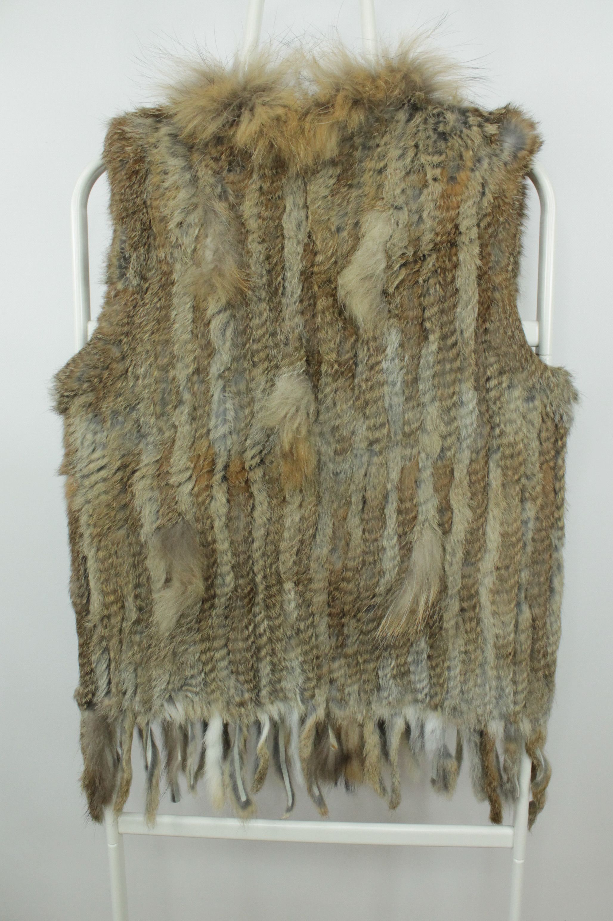 Other Natural Dark Fur Rabbit Vest Size M / US 6-8 / IT 42-44 - 6 Thumbnail