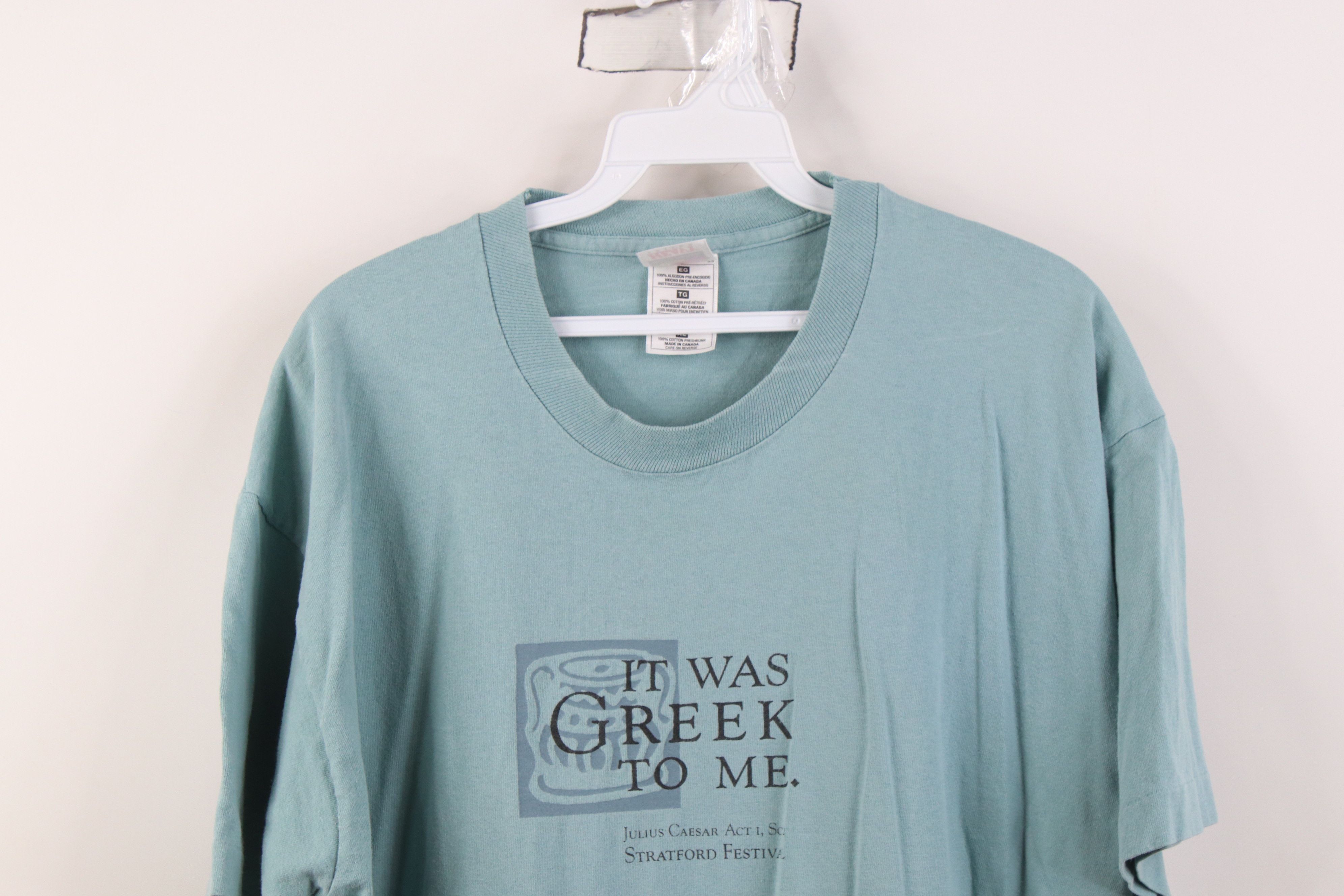 Vintage Vintage 90s Shakespeare It Was Greek To Me Caesar T-Shirt Size US XL / EU 56 / 4 - 2 Thumbnail