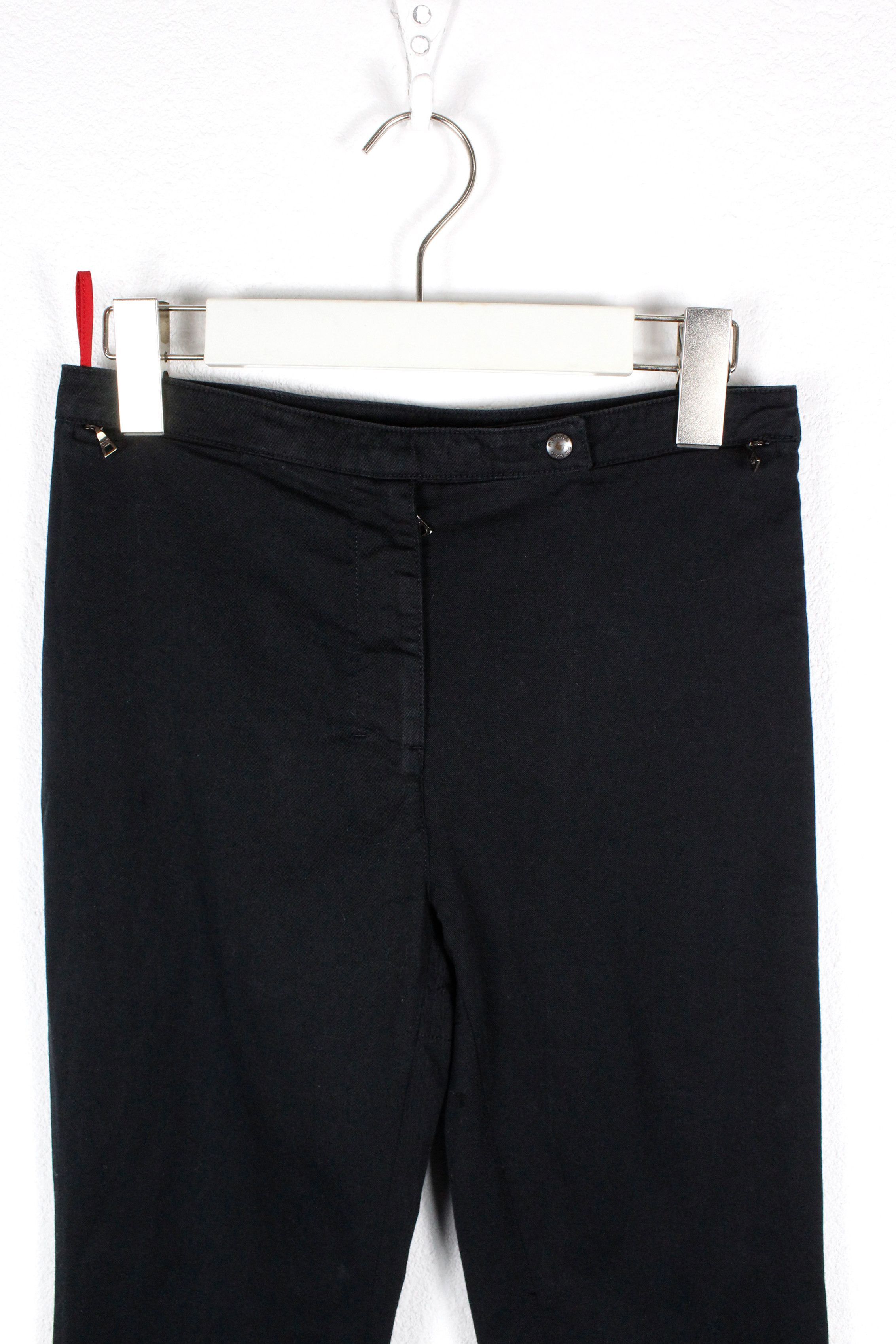 Prada Womens Prada Y2K Red Rubber Logo Moto Track Cotton Pants Size 25" / US 0 / IT 36 - 4 Thumbnail