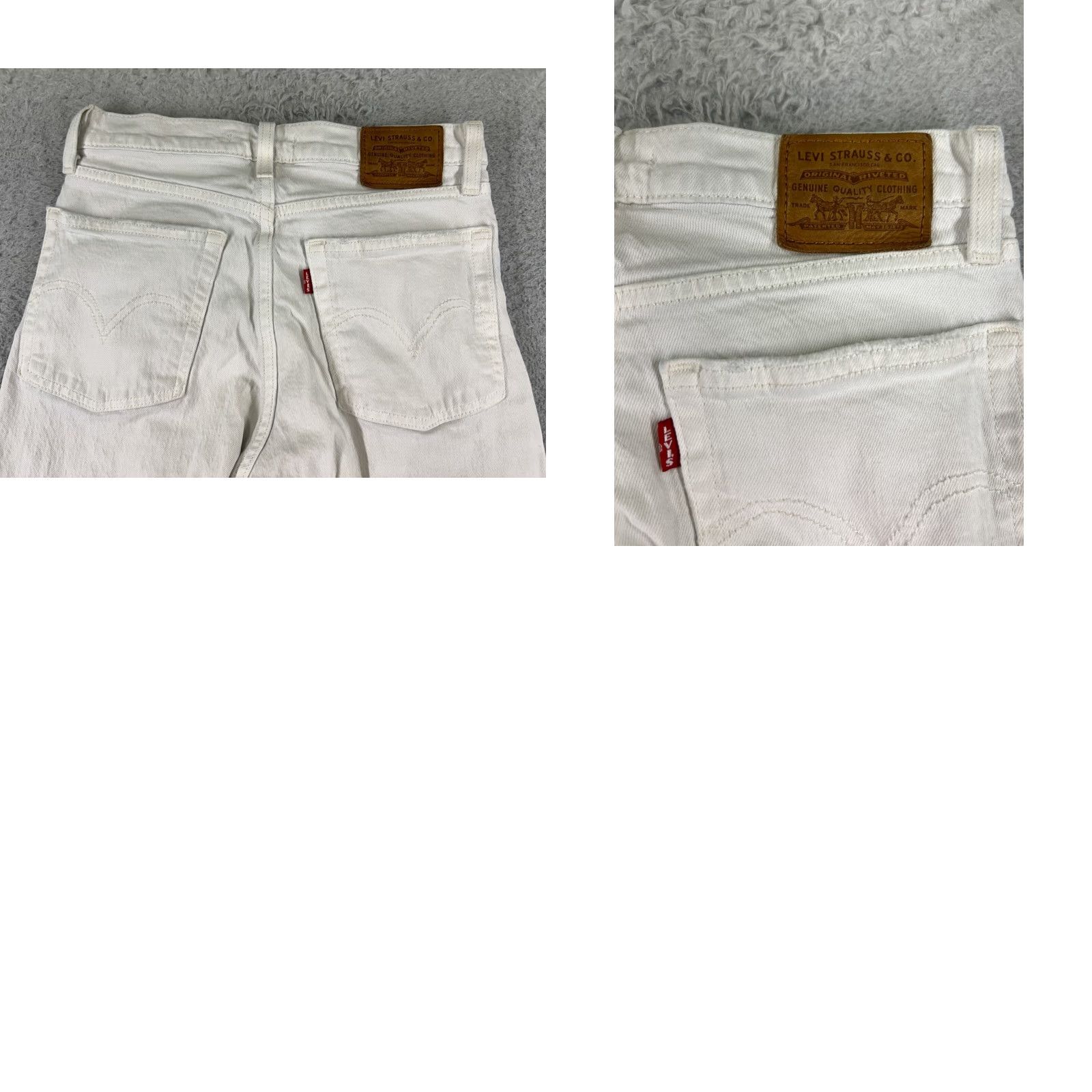 Levi's VINTAGE Levis Premium Jeans Womens White Denim Levi's Wedgie Fit 24x24 Straight 22in Waist 22in High Rise Size 42" / US 20 - 11 Thumbnail
