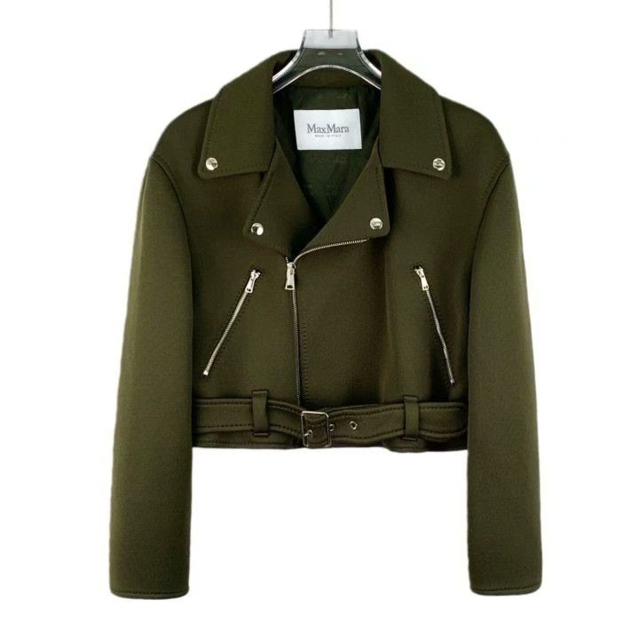 Max Mara Maxmara Dark Green Cotton Zip Jacket Size M / US 6-8 / IT 42-44 - 1 Thumbnail