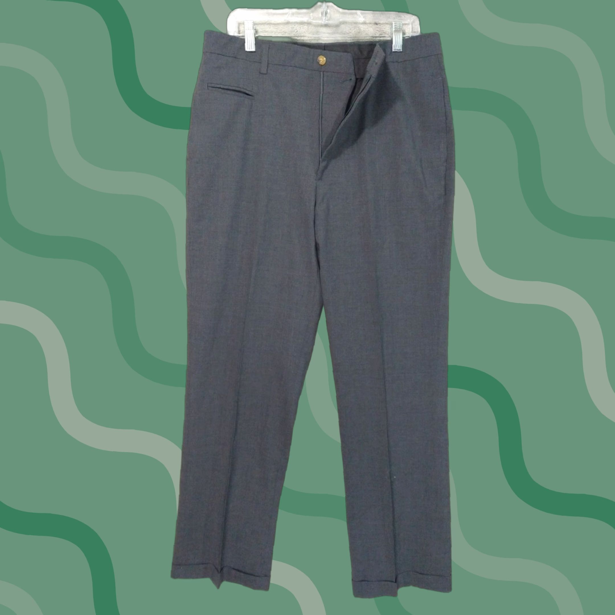Orvis Orvis Mens Dress Pants 34 x 31 Gray Wool Flat Front Mid Rise Straight Leg Pants Size US 34 / EU 50 - 1 Thumbnail