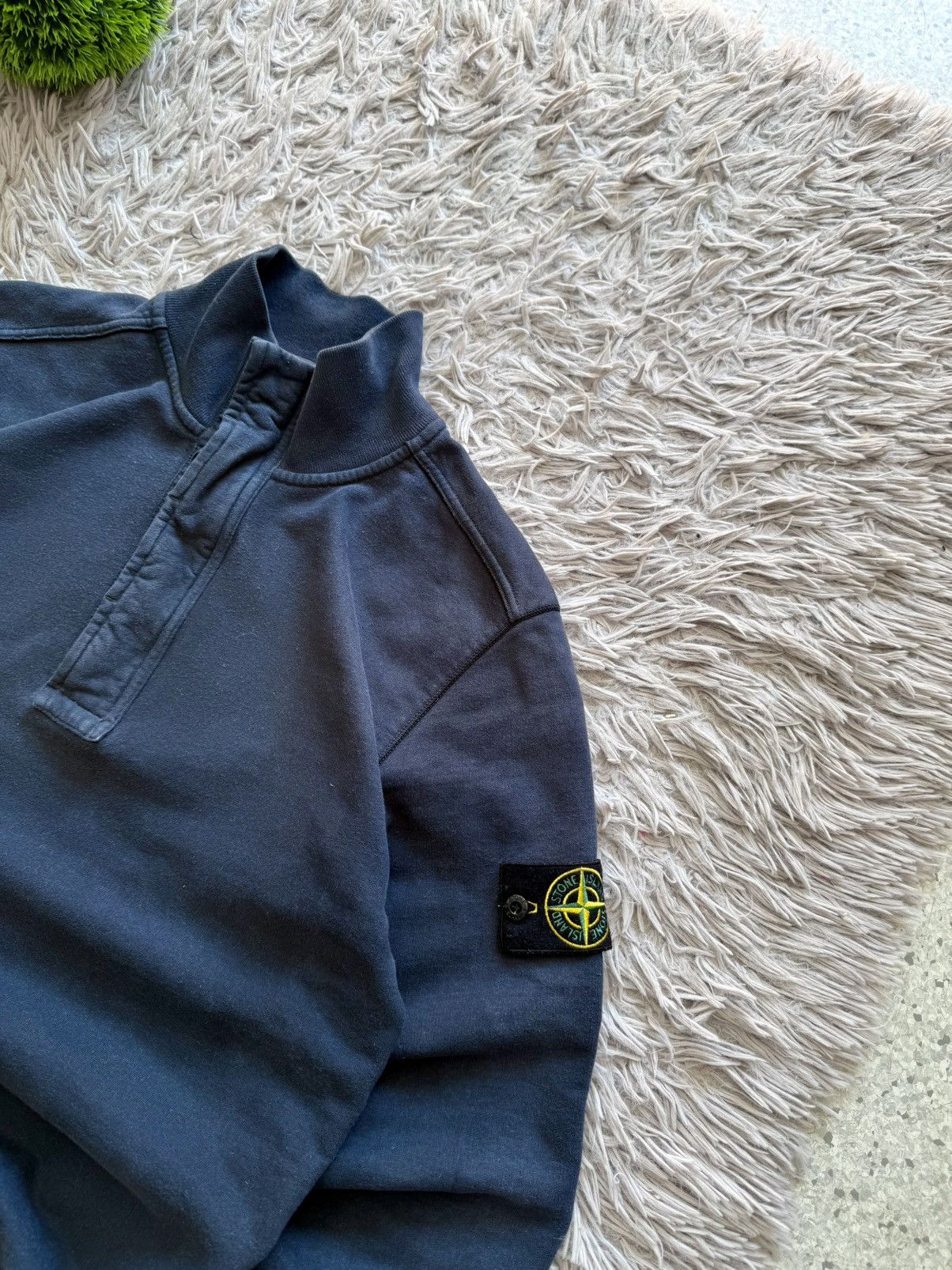 Stone Island 00s Stone Island Quarter-Zip Mock Neck Sweatshirt Navy Blue Size US L / EU 52-54 / 3 - 6 Thumbnail