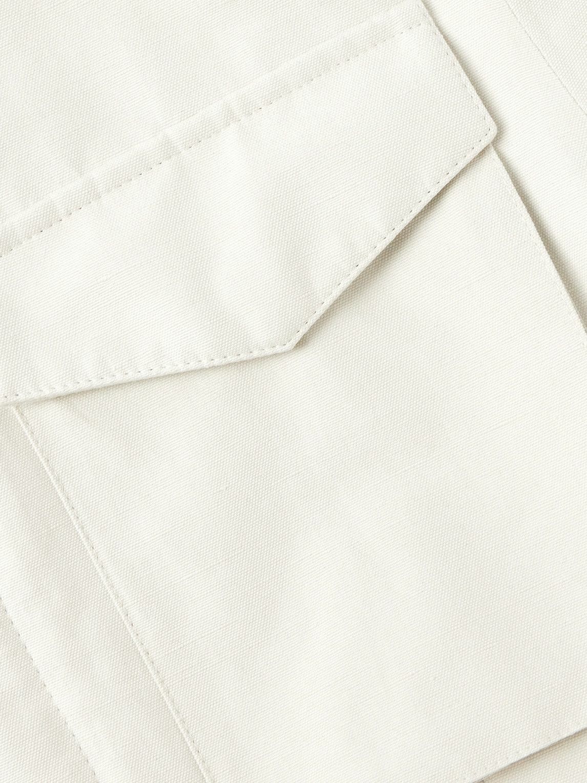 Brunello Cucinelli o1gr1nt0525 Linen & Silk Blend Field Jacket in Pearl Grey Size US M / EU 48-50 / 2 - 3 Thumbnail