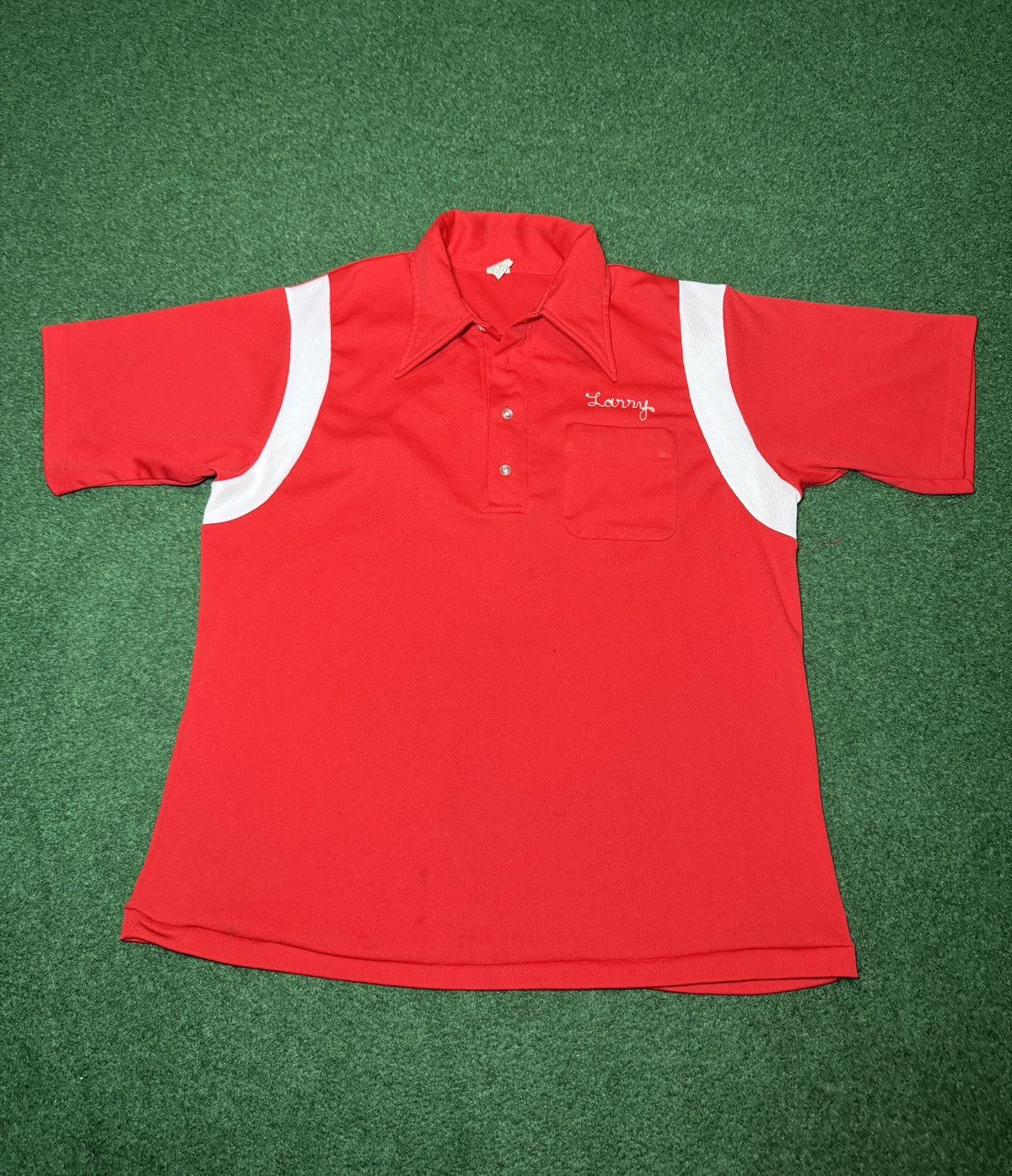 Vintage Genesee Beer 70s Chain Stitch Larry Bowling Jersey Polo XL Size US XL / EU 56 / 4 - 1 Thumbnail