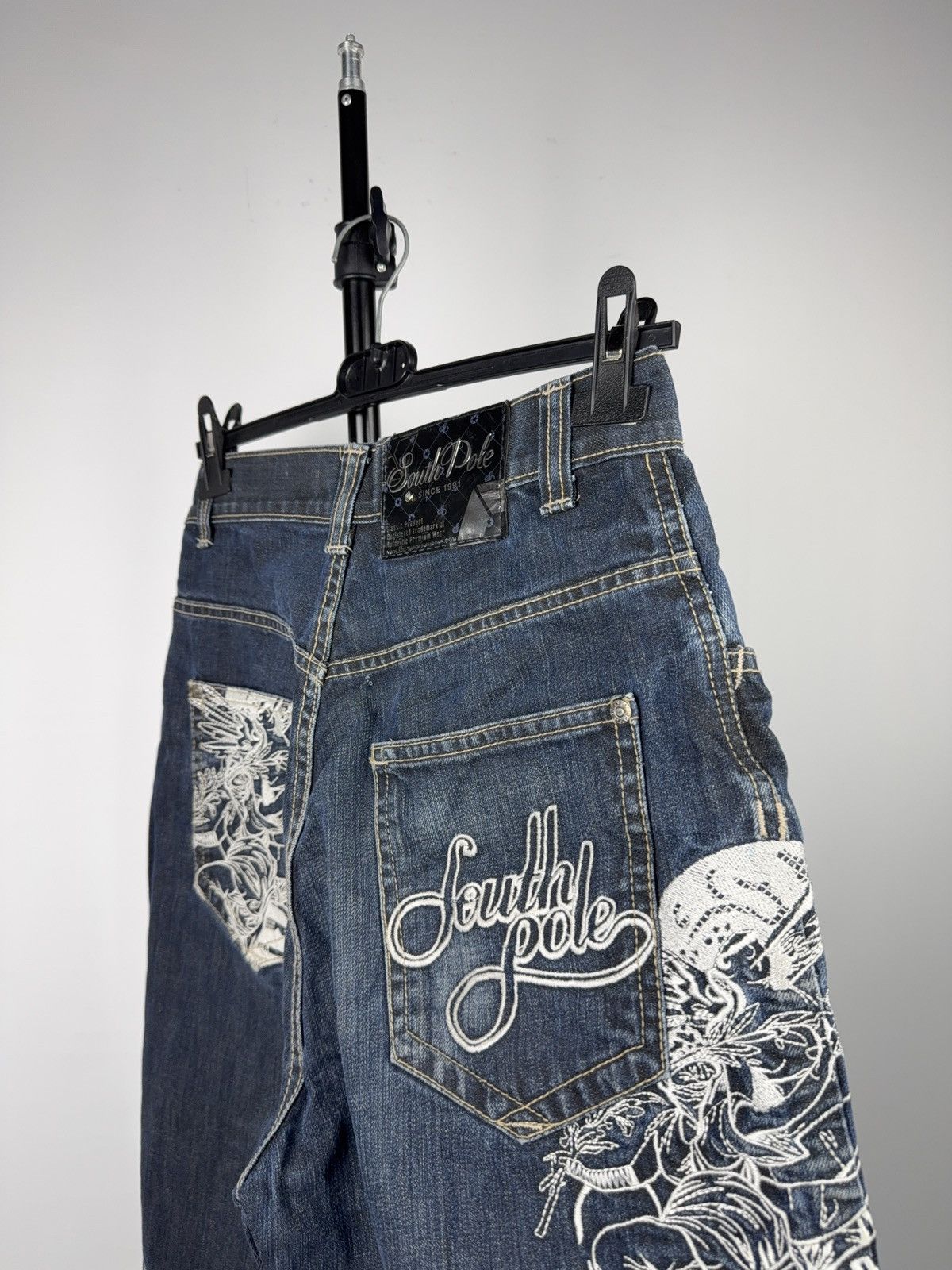 Southpole Crazy 00s South Pole Y2K Embroidered Denim Shorts Size 28 Size 28" / US 6 / IT 42 - 9 Thumbnail