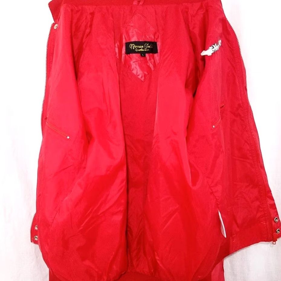 Vintage VINTAGE Satellite Truck Racing Jacket Mens Large Red Norman Todd Bomber Cafe Racer 80s Flight/Bomber Racing Mens Size US L / EU 52-54 / 3 - 7 Thumbnail